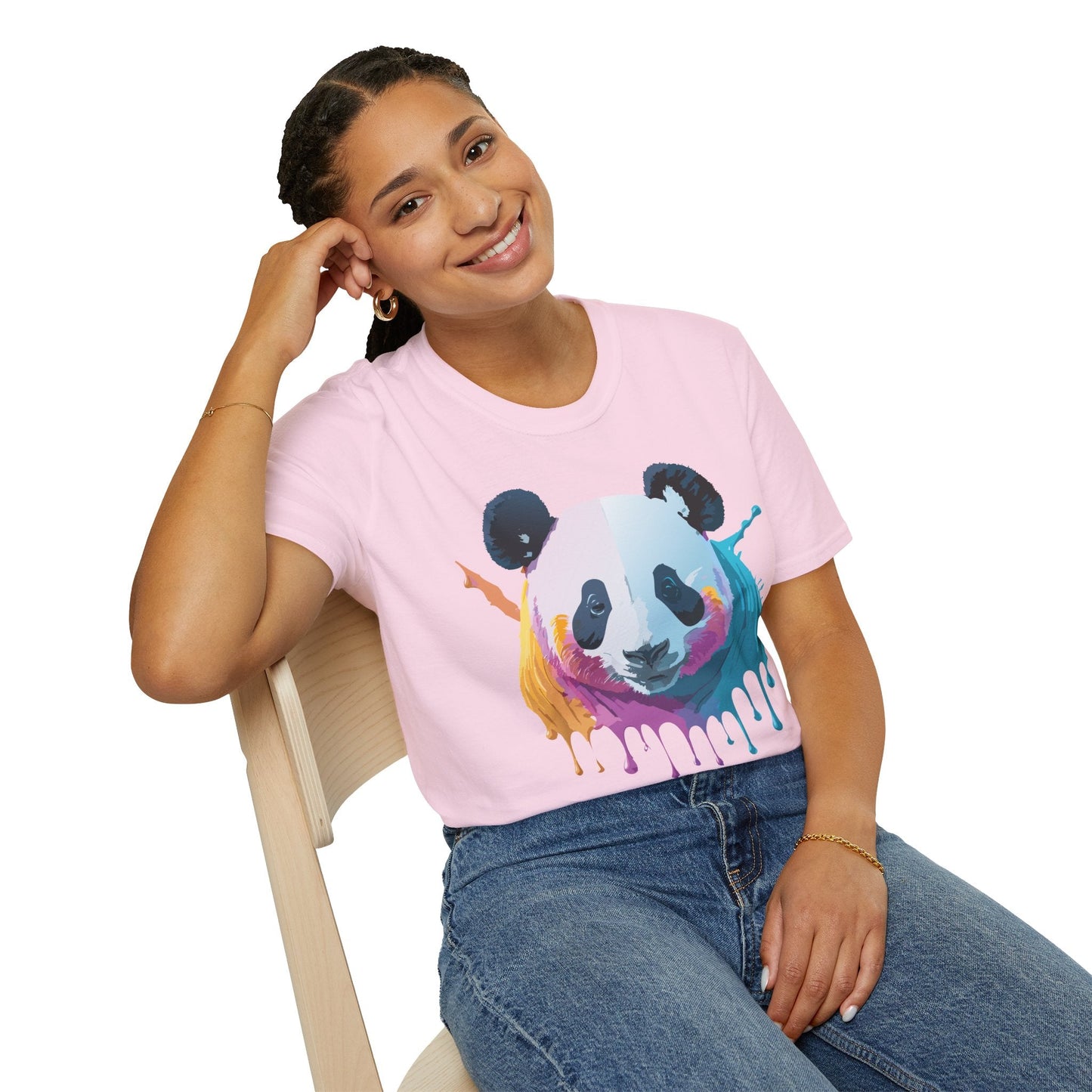 Panda Shirt Unisex T Shirt Softstyle Gildan 64000 100 Percent Ring Spun Cotton Animal Tee
