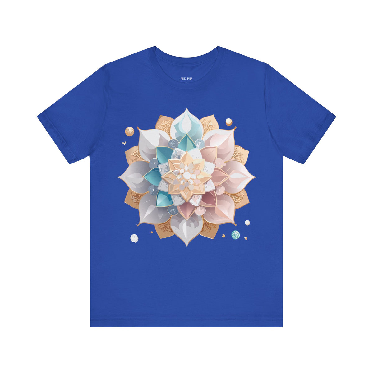 Mandala Graphic Unisex Cotton Bella+Canvas Tee with Floral Art Design d23