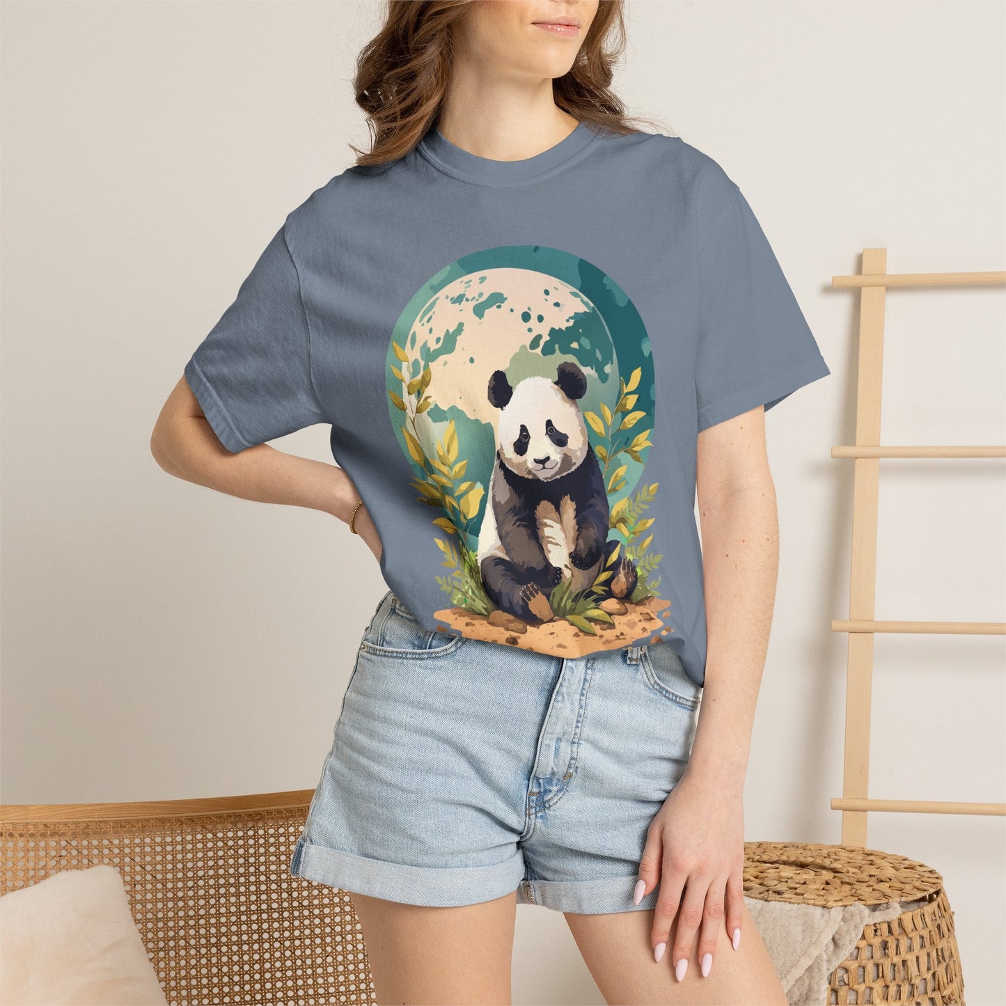 Panda Portrait Graphic T-Shirt Unisex Cotton Floral Animal Art Tee pp6