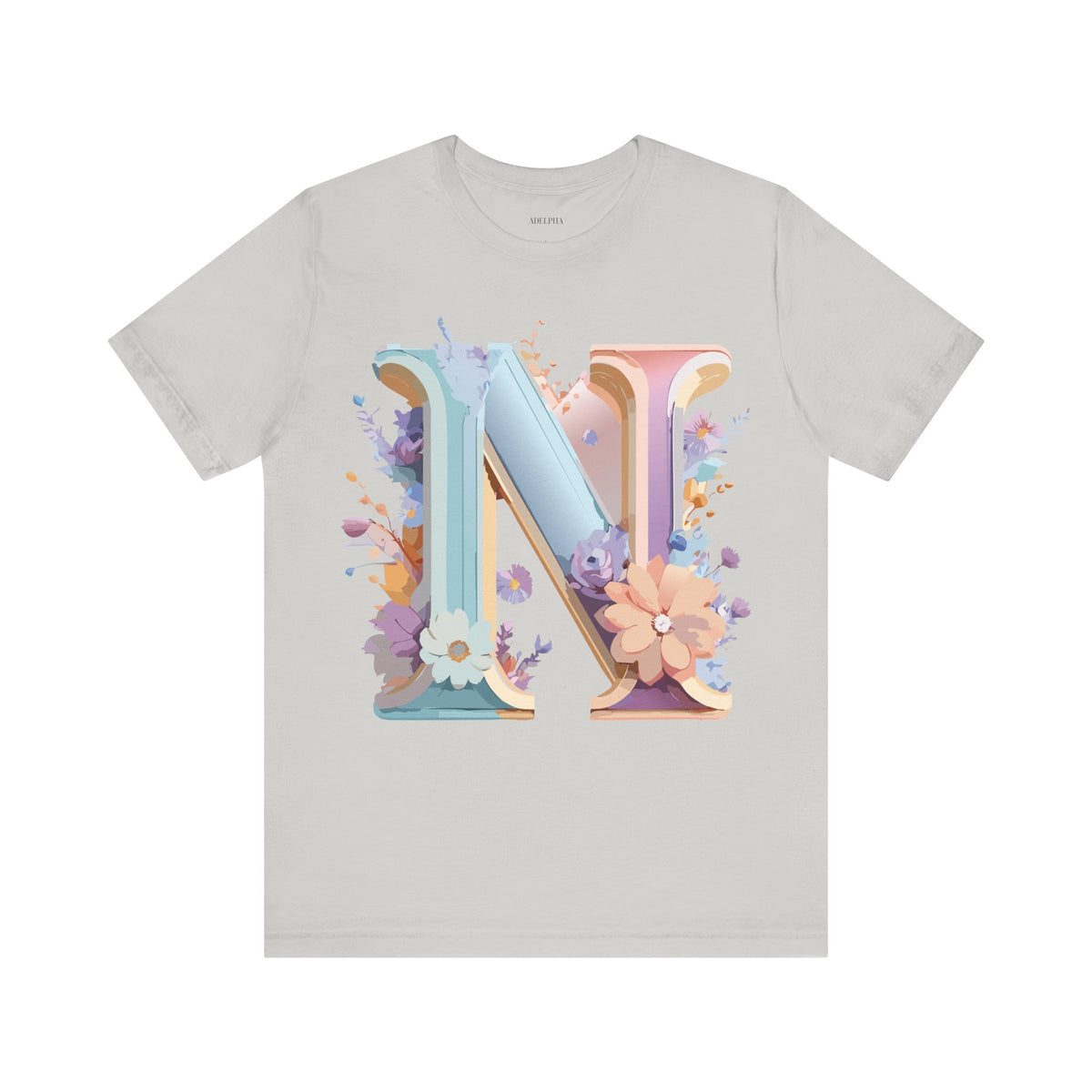 Letter N Graphic Unisex Cotton Bella+Canvas Tee with Art Letter Design