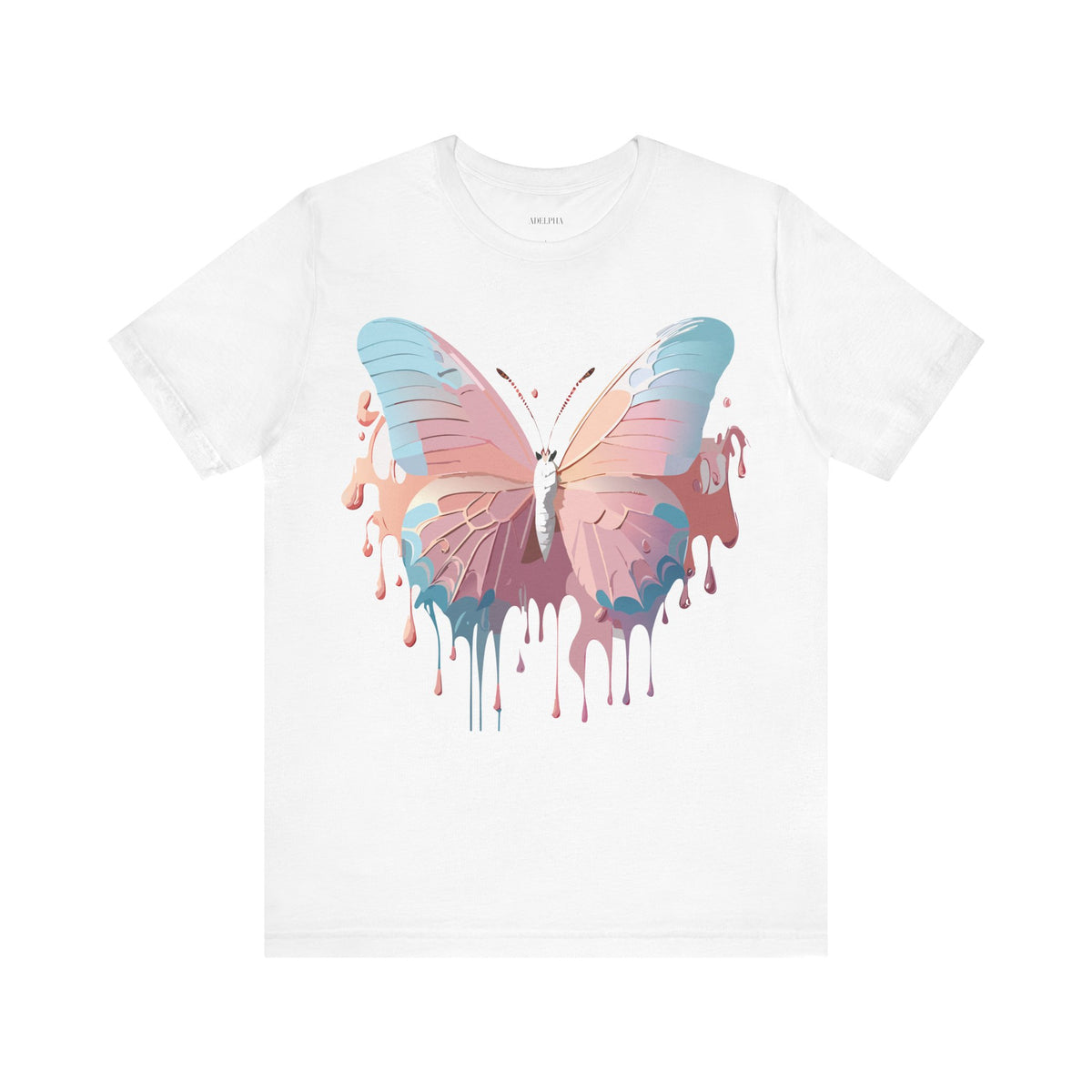 Butterfly Graphic Unisex Cotton Bella+Canvas Tee with Floral Art Design m02