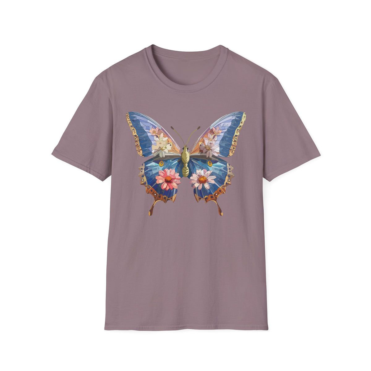 Floral Watercolor Butterfly Graphic Tee Unisex 100 Cotton Gildan T-Shirt