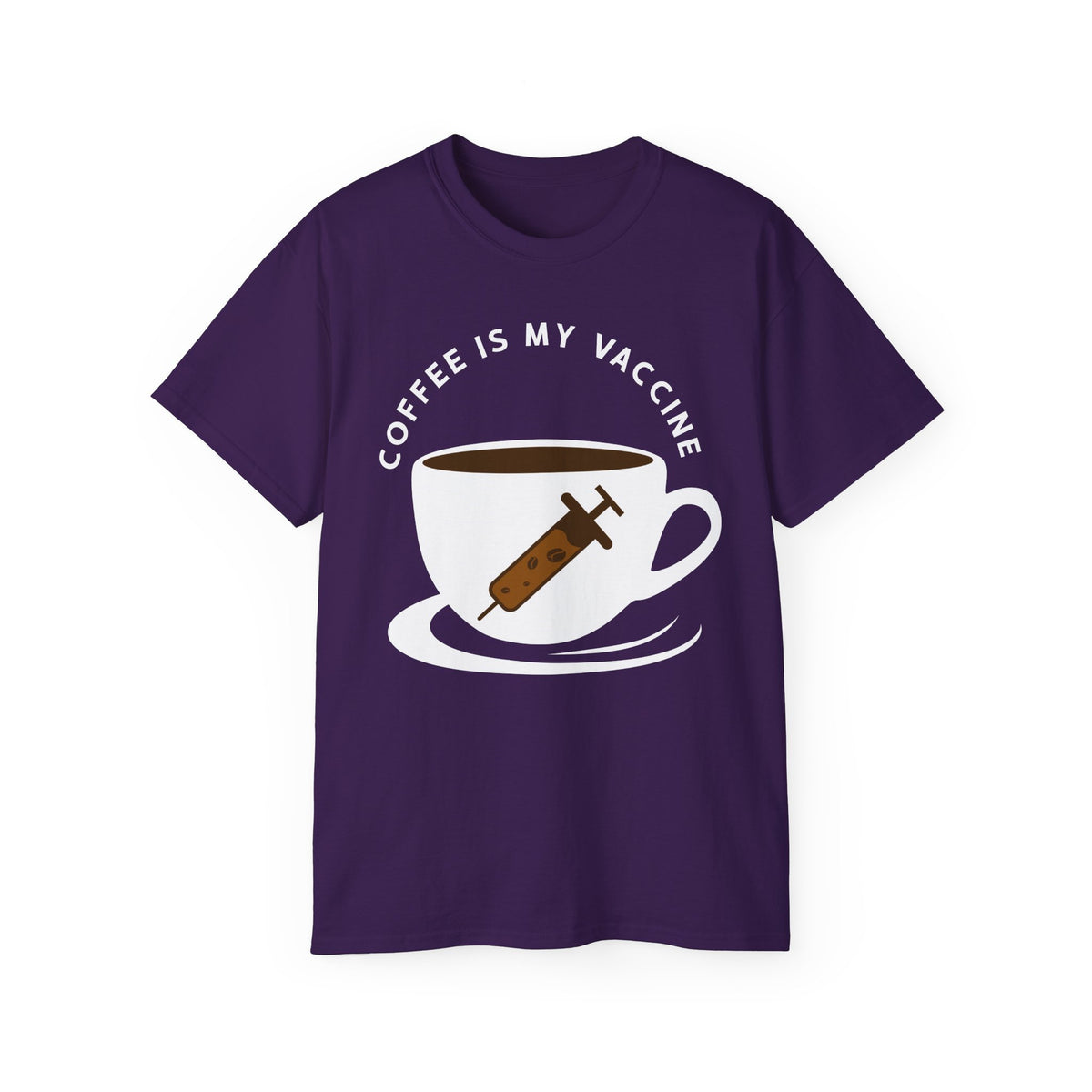 Coffee Is My Vaccine Tee | Coffee Cup with Syringe Graphic