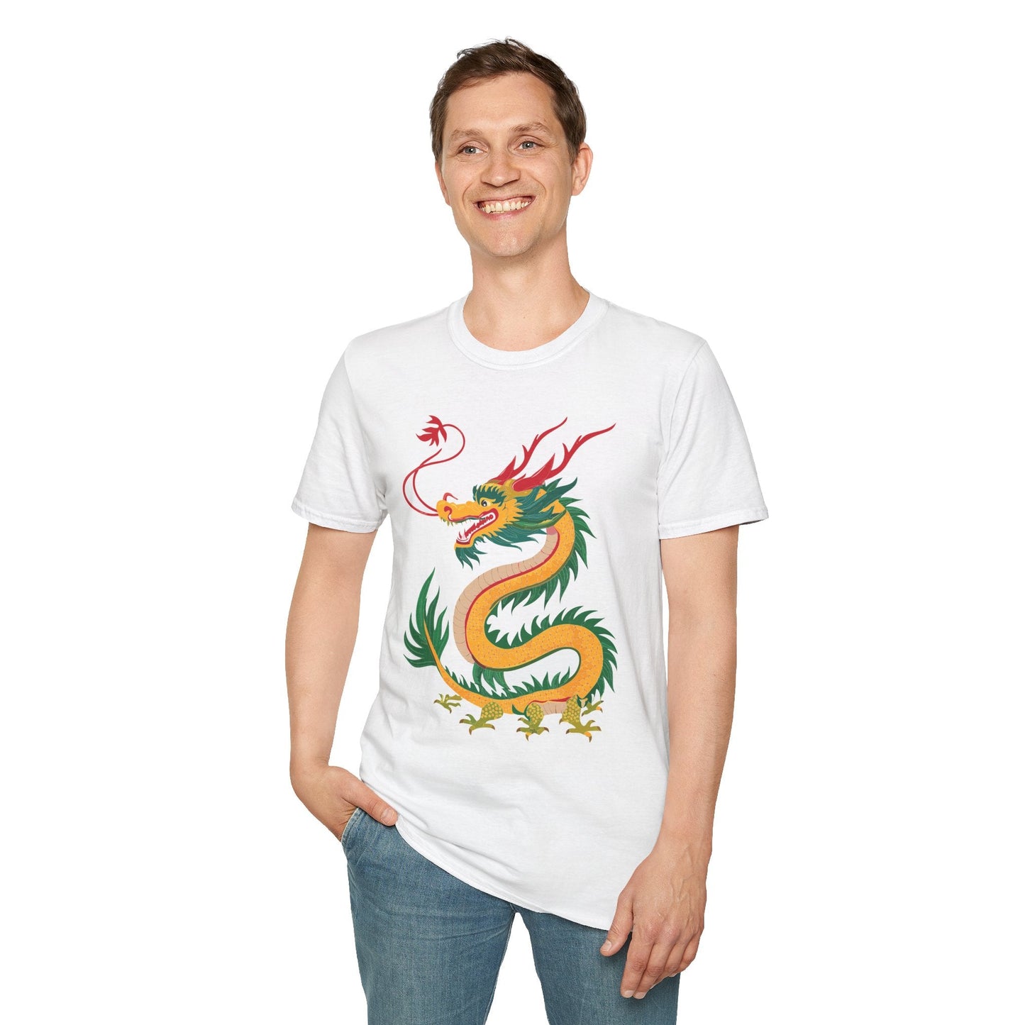 Dragon T Shirt Unisex Dragon Shirt Animal Shirt Gildan Softstyle 64000 100 Percent Cotton Tee