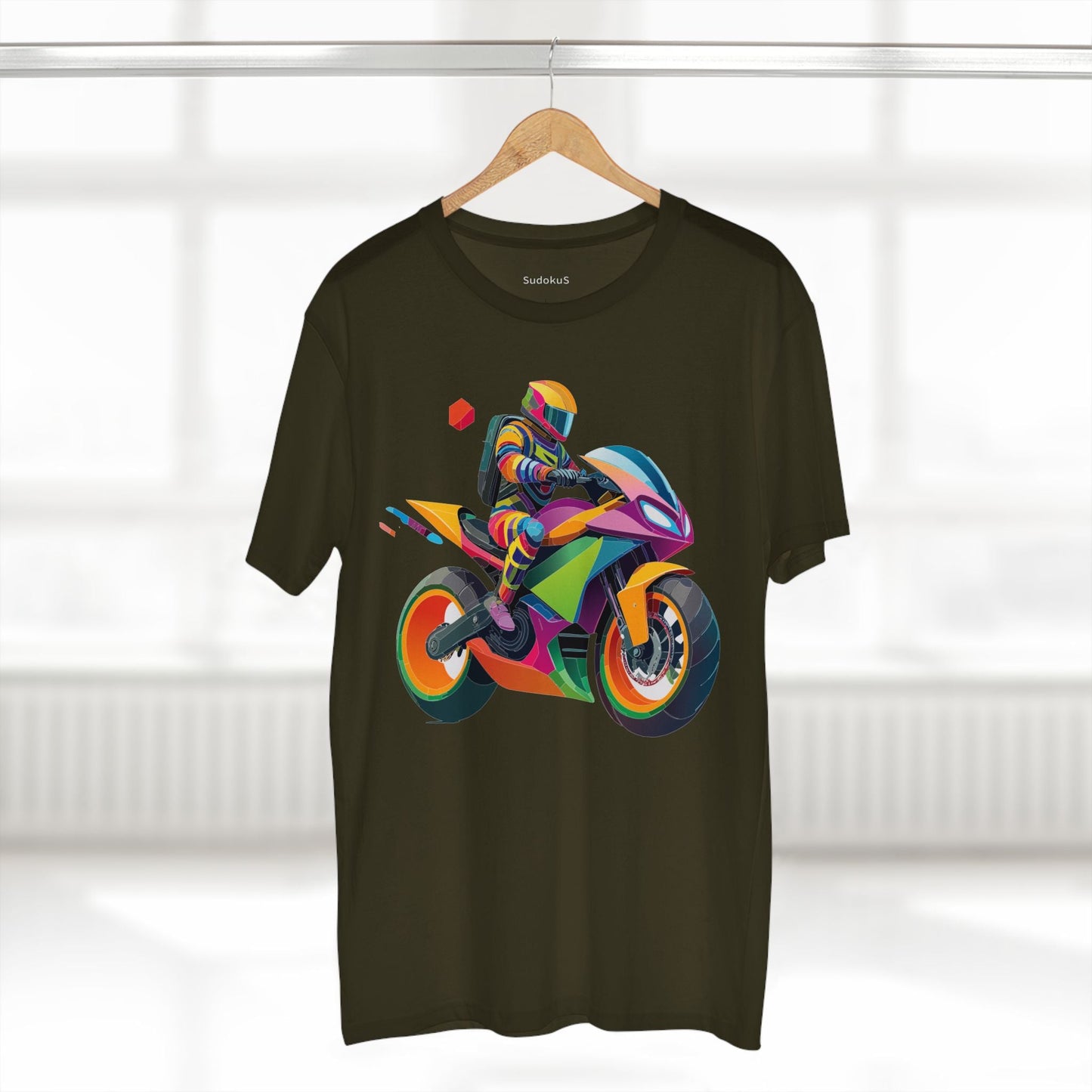 Moto Bike Graphic Unisex 100 Cotton Staple Tee 4