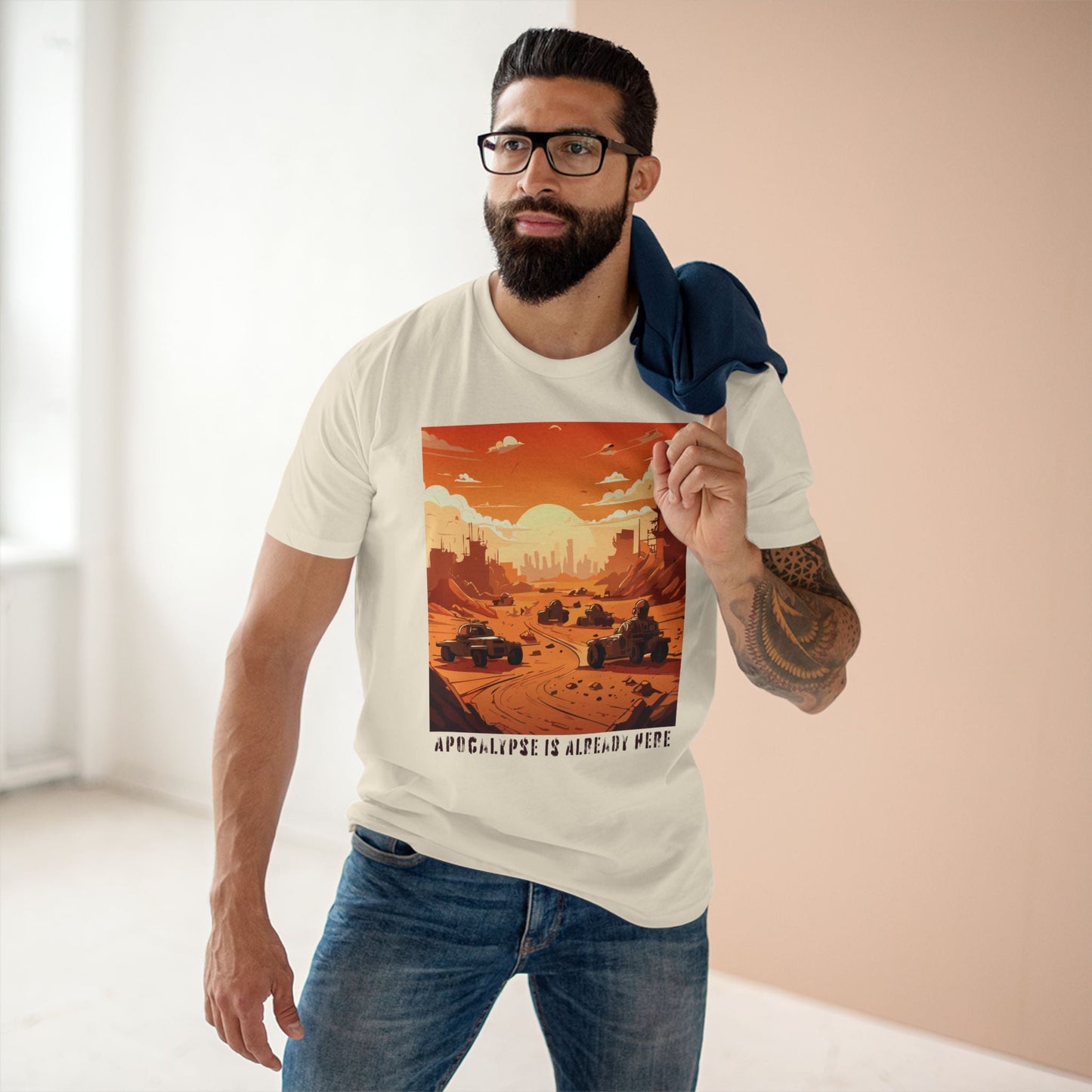 Retro2Nova Cataclysm Doomsday Unisex Premium Cotton Tee With Original Art Design