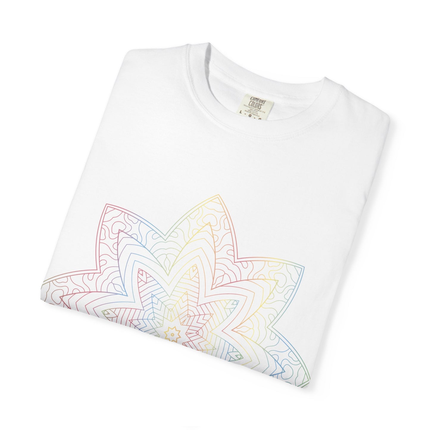 Unisex Garment Dyed Cotton T-Shirt with Mandala Graphic Design