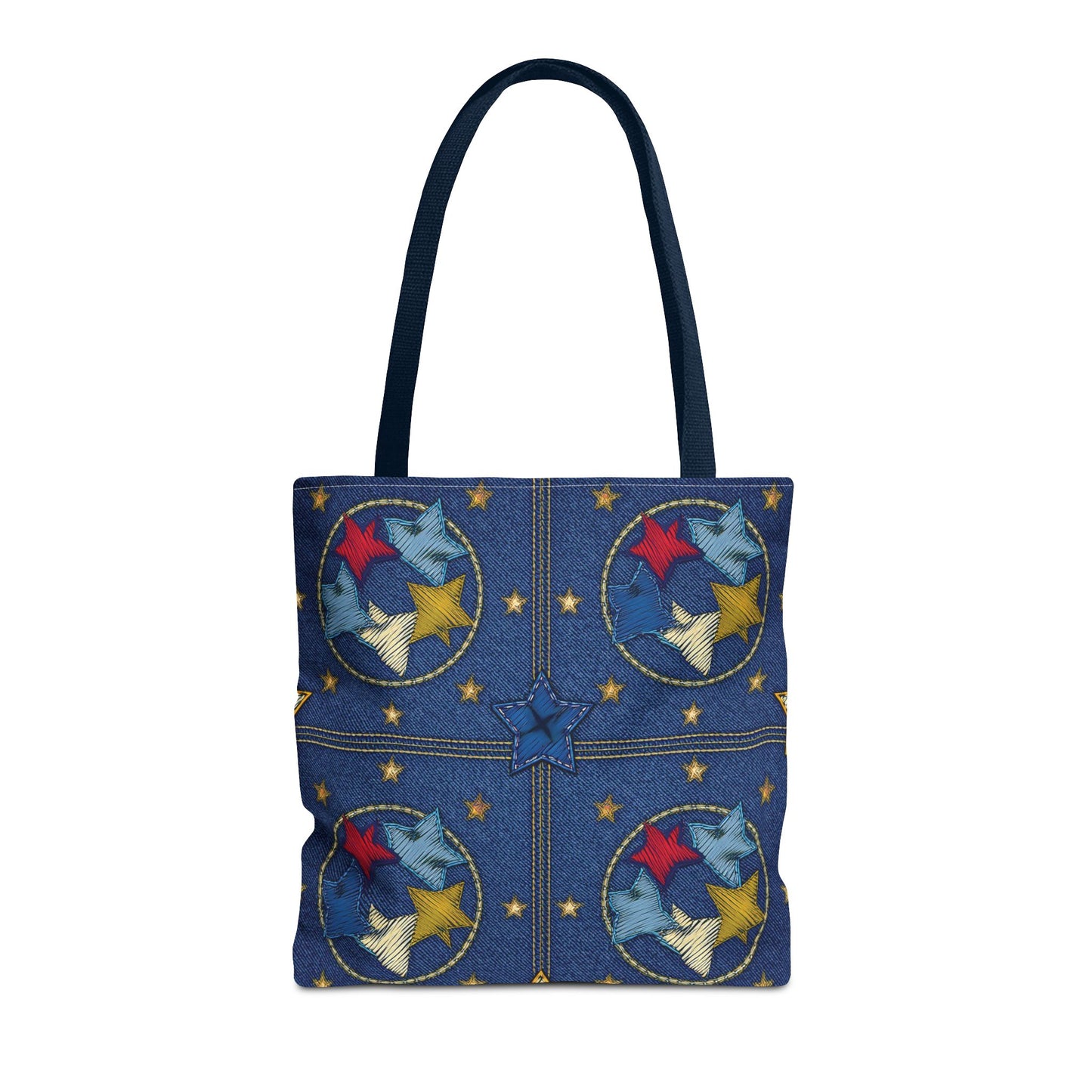 Denim Fabric Imitation Print Unisex Canvas Bag Poly Spun 3 Sizes Tote Bag 181-2