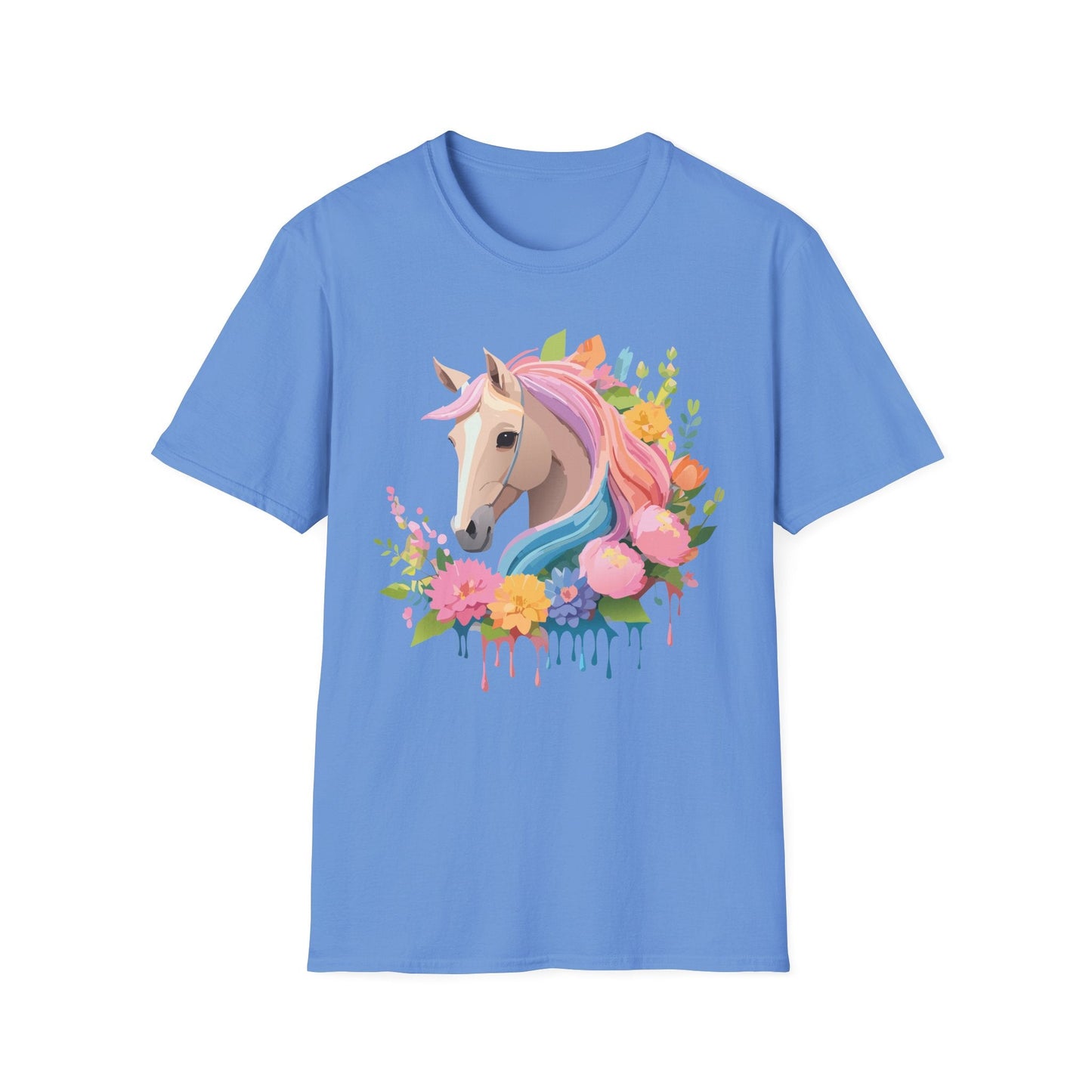 Unisex Horse Shirt Soft Cotton Tee With Animal Artwork Gildan Softstyle