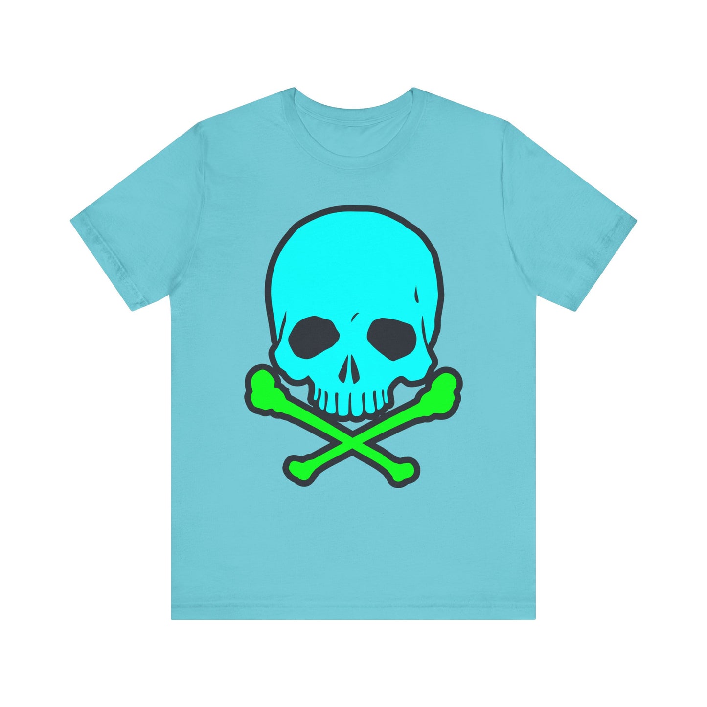 Blue Skull Graphic Design Tee, Skull Shirt, Vintage Tees, Art Design T-Shirt, Vintage Graphic Tee, Art Shirts with Skulls