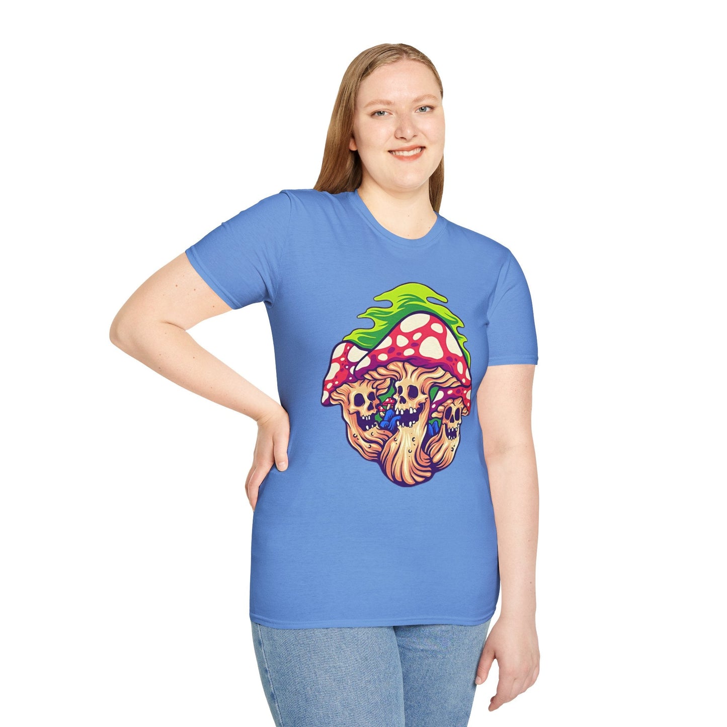 Mashroom Tee Shirt Unisex Softstyle Gildan 64000 Cotton With Funny Mashroom Design