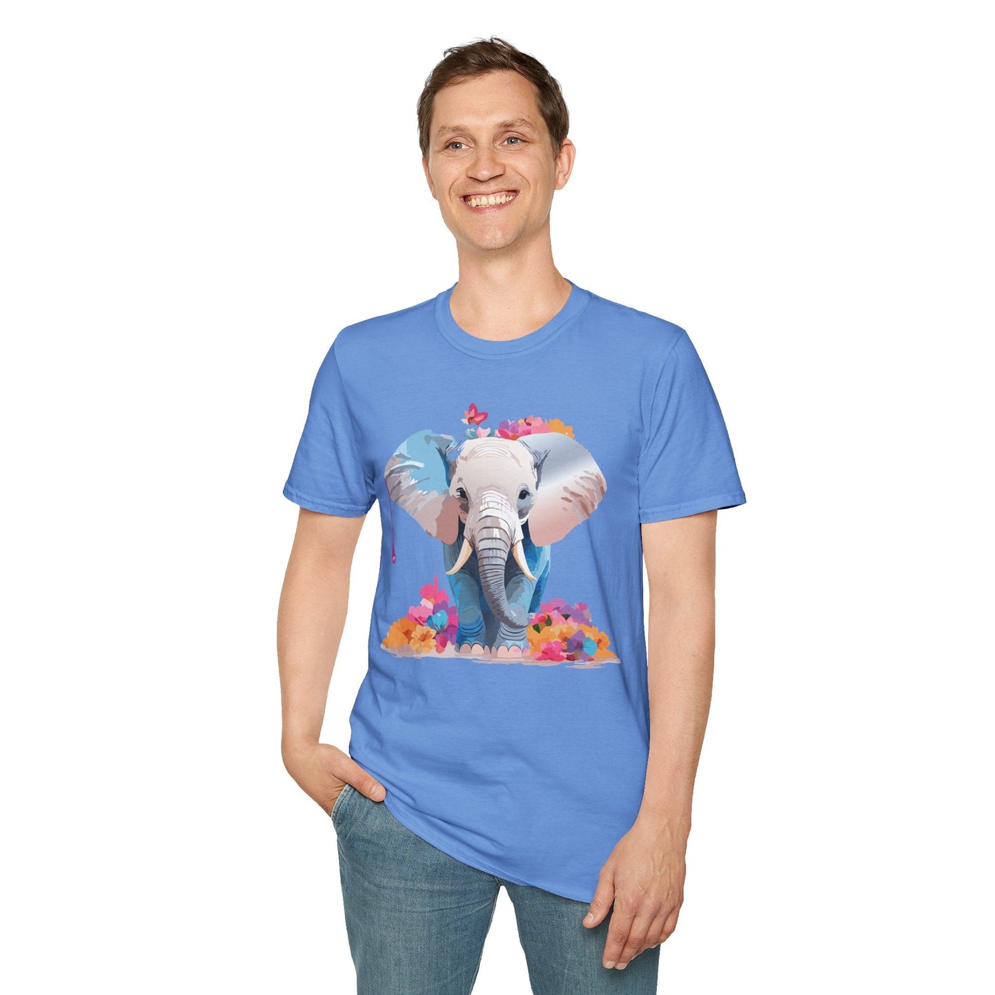 Elephant T Shirt Unisex Softstyle 64000 Graphic Elephant Illustration Animal Tee For Everyday Wear
