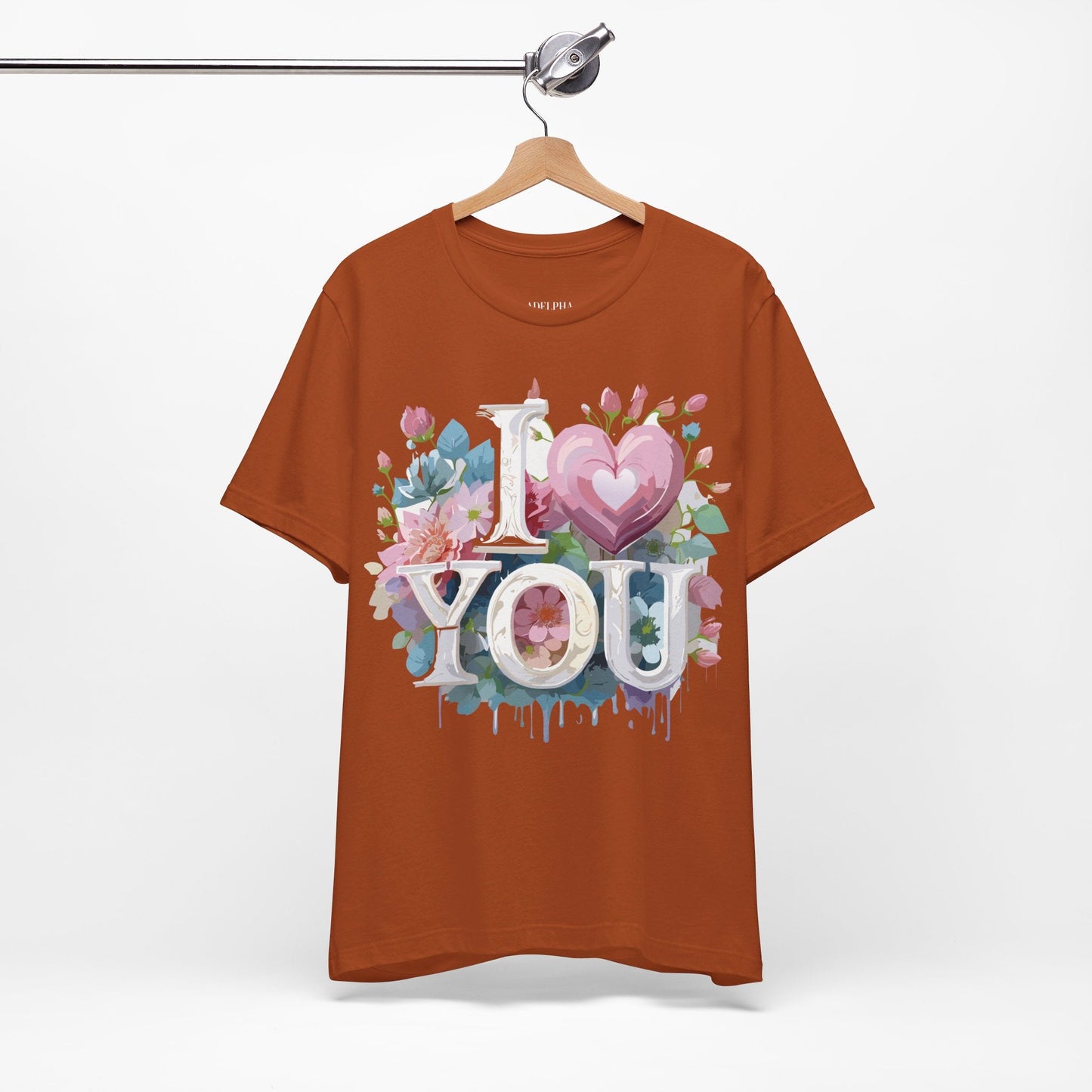 Valentine Day Graphic Unisex 100 Cotton Vintage Artwork with Love and Flower Design Tee 11