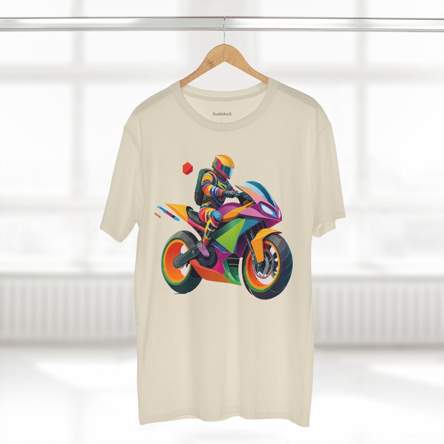 Moto Bike Graphic Unisex 100 Cotton Staple Tee 4