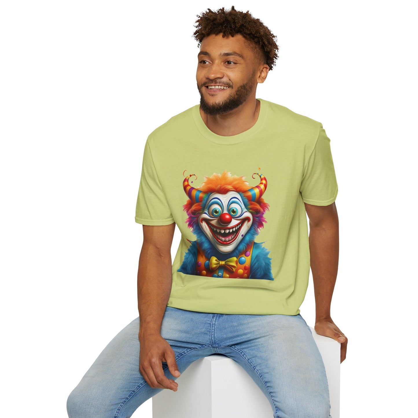 Unisex Clown Shirt Circus Tee Funny Man Shirt Scary Man Shirt Gildan Softstyle 64000