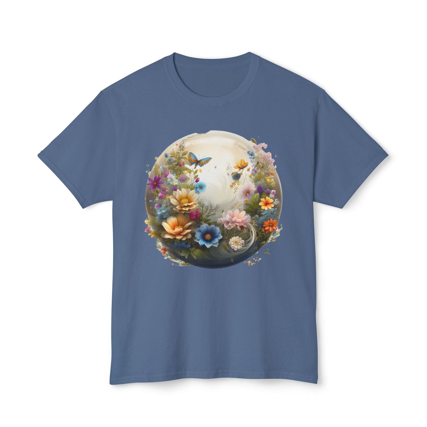 Unisex Floral T Shirt With Art Print HD Cotton Vintage Flowers Tee Shirt Soft Breathable Comfort