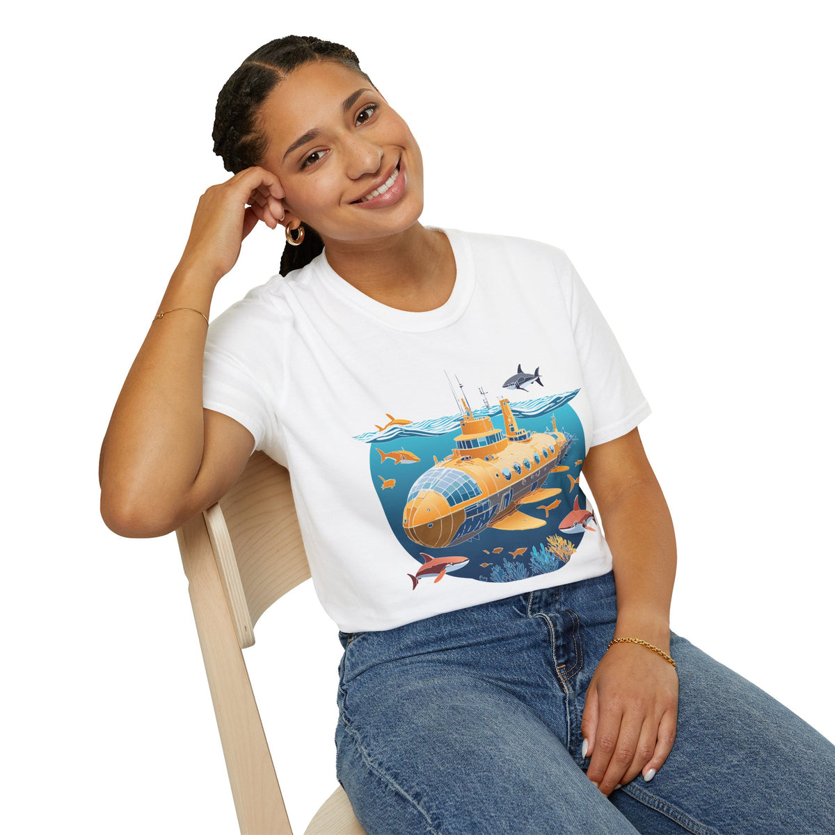 Ocean U boat Graphic Tee Gildan Unisex 100 Cotton Tee Shirt h39