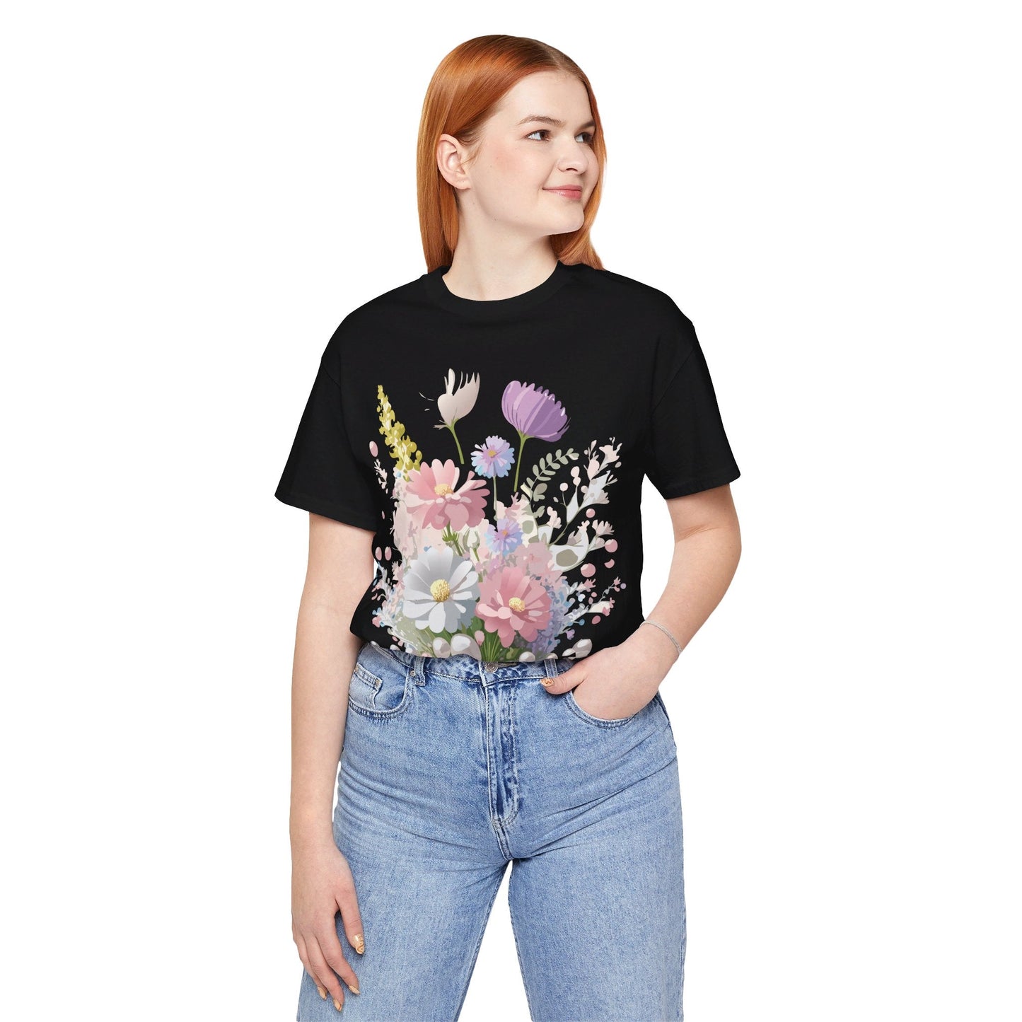 Adelpha Floral Graphic T Shirt Unisex Jersey Short Sleeve Art Design Vintage Inspired Premium