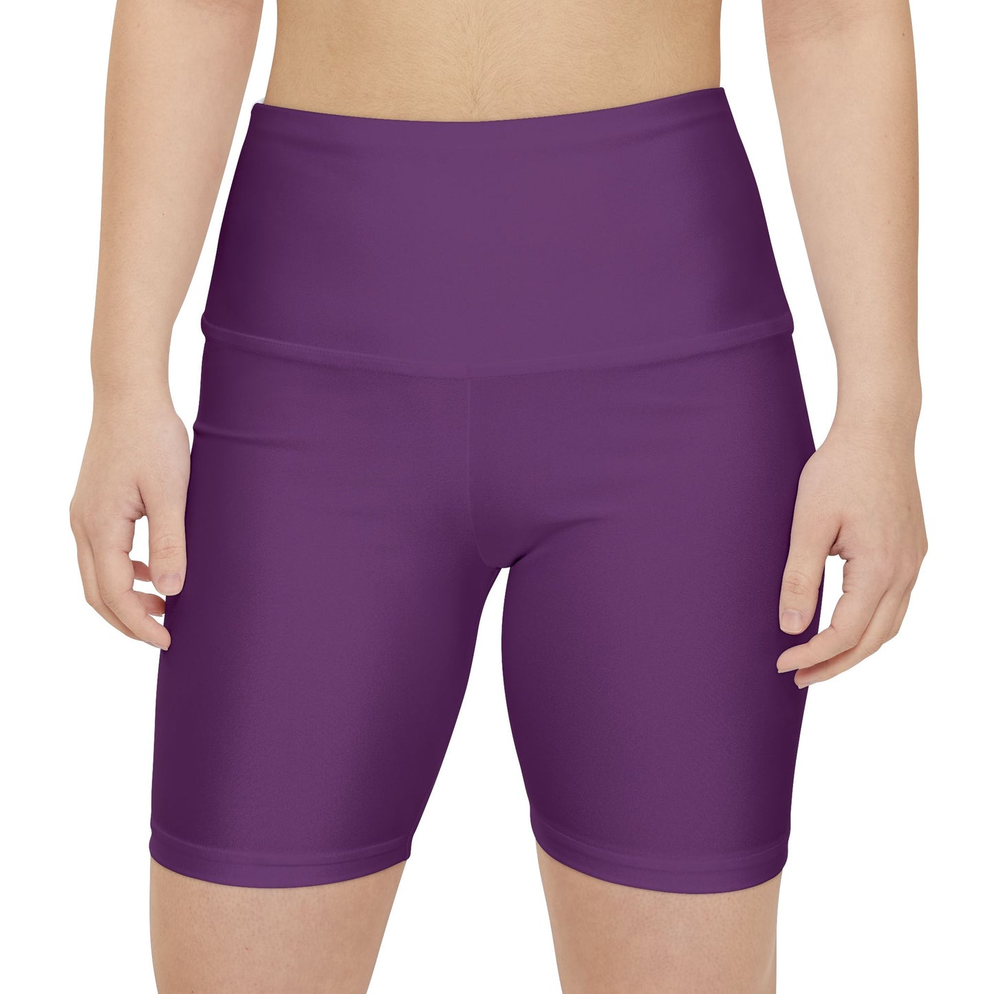 Velvet Purple Women's Workout Shorts — Solid High-Waist Biker Shorts for Exercise & Everyday Wear