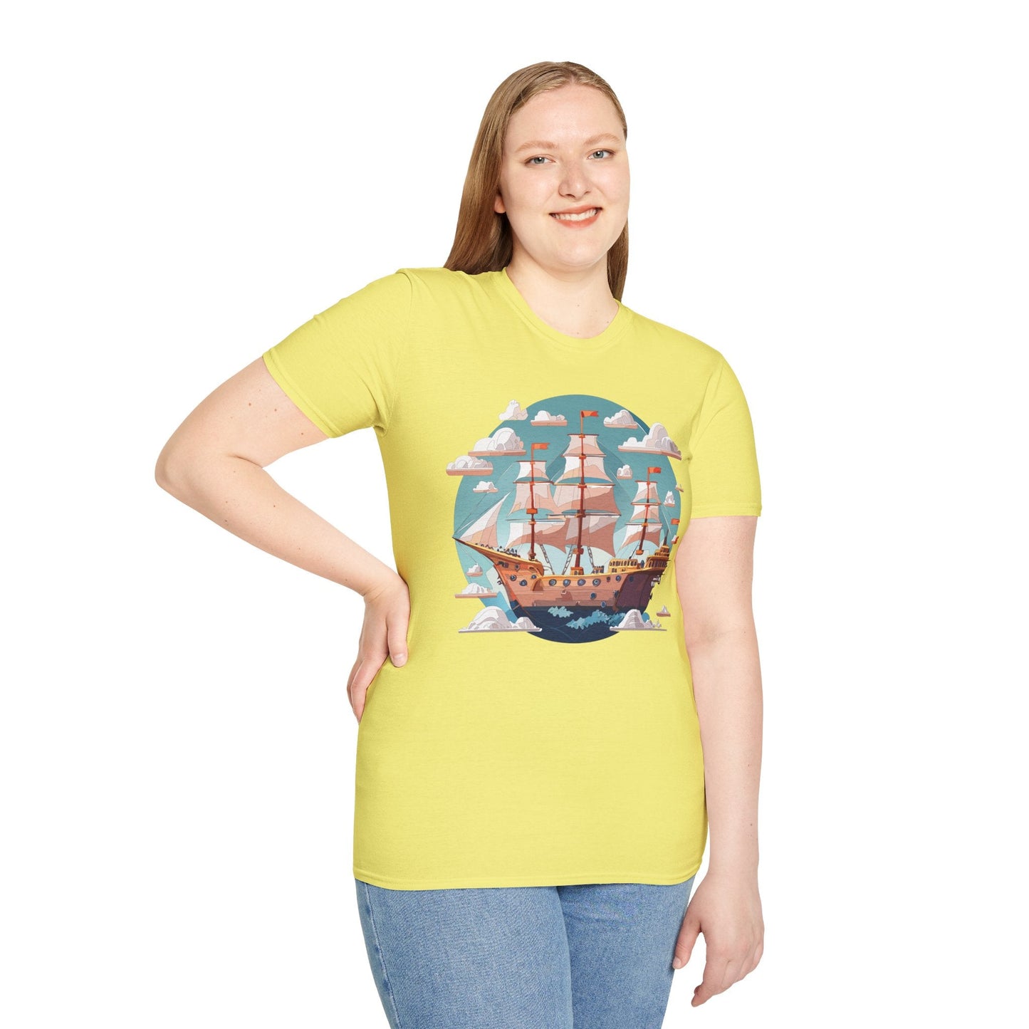 Unisex Ship Frigate Vessel T Shirt Softstyle 64000 Cotton Tee Ultimate Everyday Comfort
