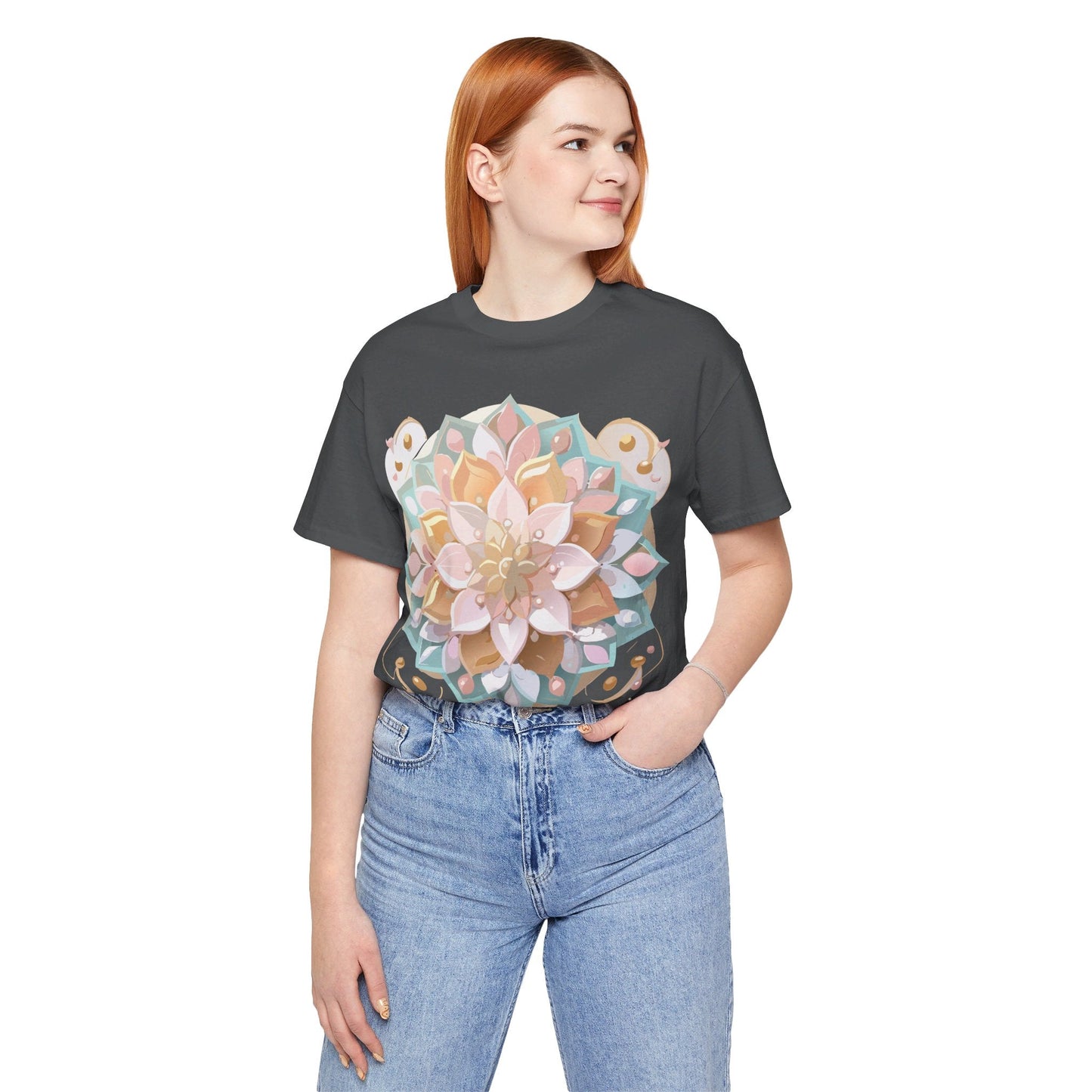 Adelpha Mandala Graphic Tee Unisex Short Sleeve Jersey Shirt Vintage Inspired Artwork