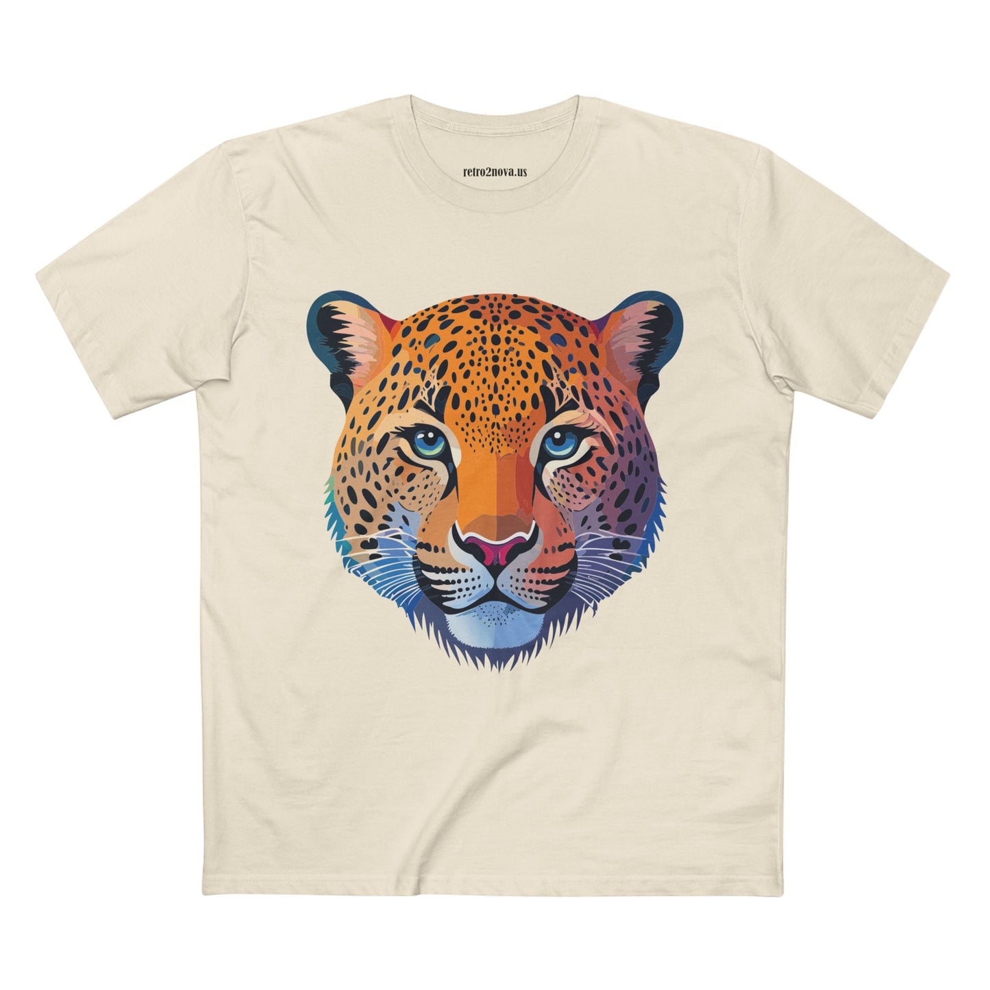 Unisex Cheetah Animal Shirt Premium Cotton Staple Tee With Original Art Design From Retro2Nova Collection