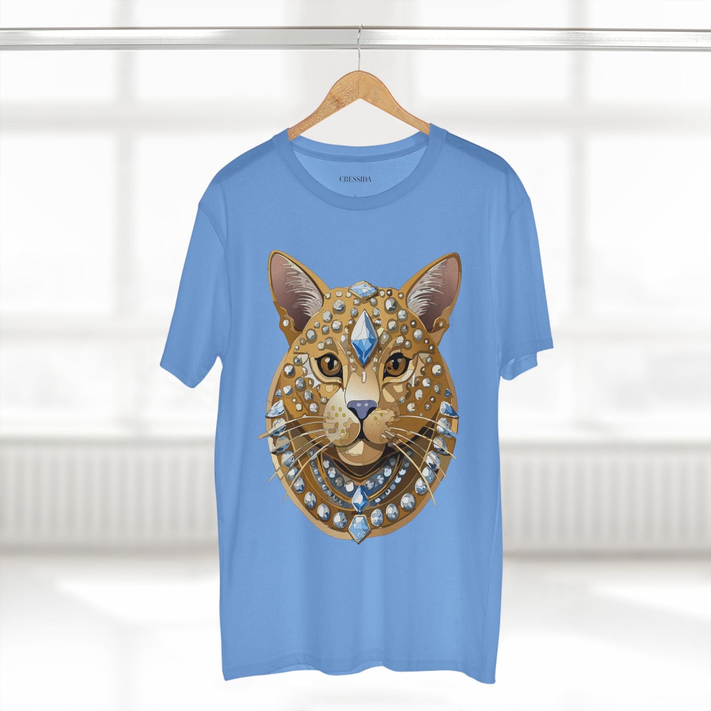 Cat Graphic Unisex 100 Cotton Tee With Unique Animal Golden Medallion Art Design 11