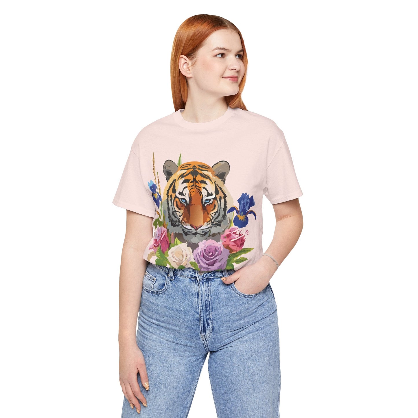 Tiger Graphic Tee Unisex Short Sleeve Tee With Vintage Inspired Artwork By Adelpha