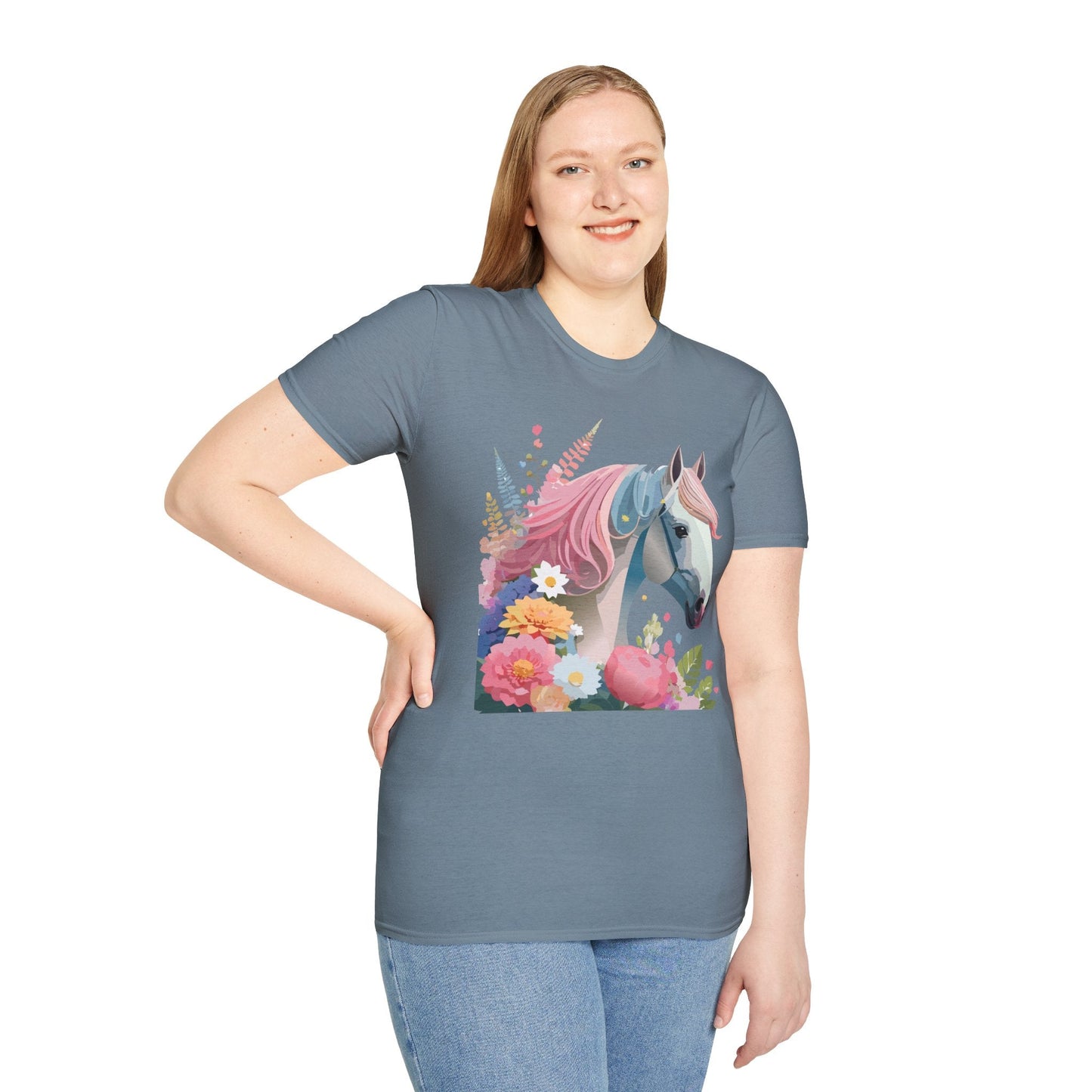 Horse Shirt Unisex Gildan Softstyle 64000 Cotton Tee With Animals