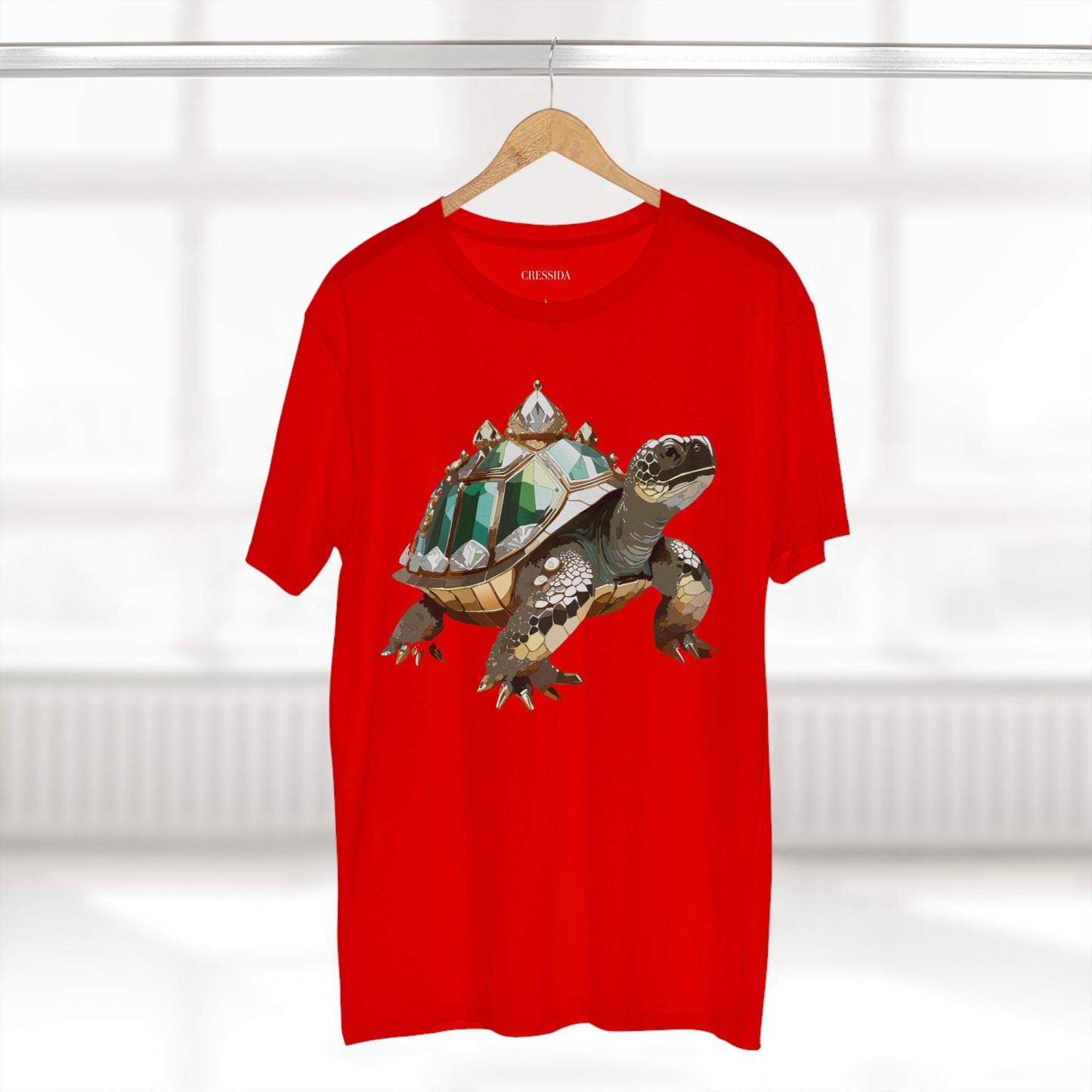 Turtle Graphic Unisex 100 Cotton Tee With Unique Animal Golden Medallion Art Design 32