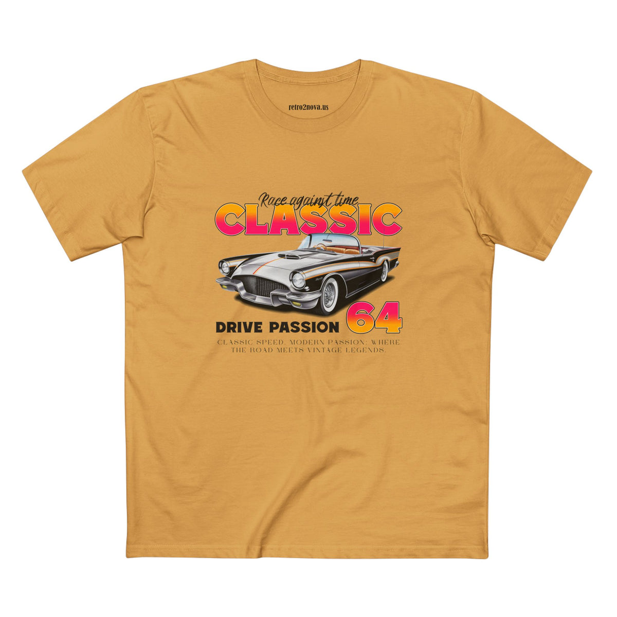 Retro Car Vintage Graphic Tee Staple Unisex 100 Cotton Tee Shirt - RC-16
