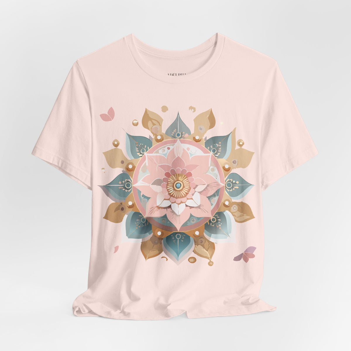 Mandala Graphic Unisex Cotton Bella+Canvas Tee with Floral Art Design d25