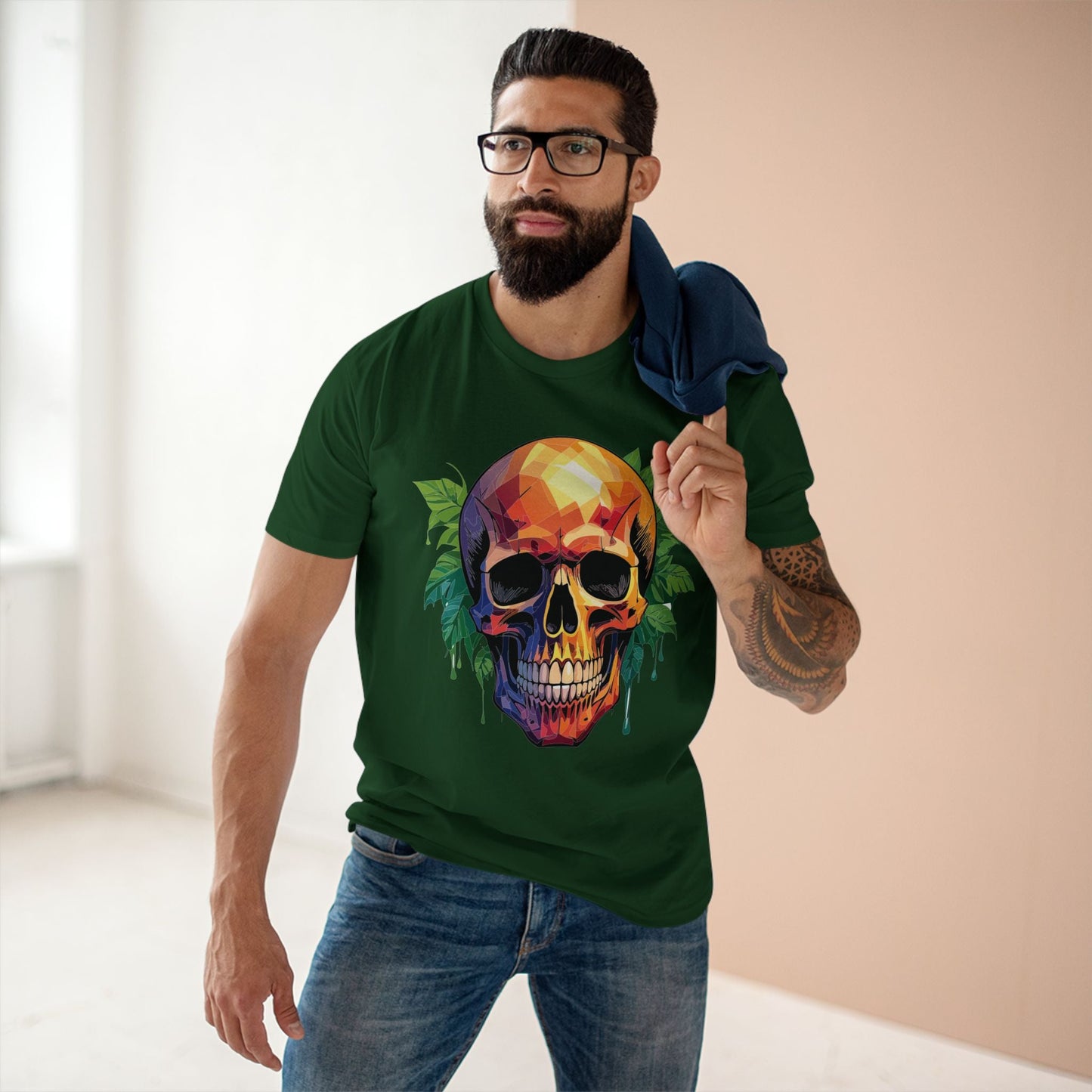 Skull and Skeleton Shirt Unisex Premium Cotton Tee with Original Art Design Retro2Nova Collection
