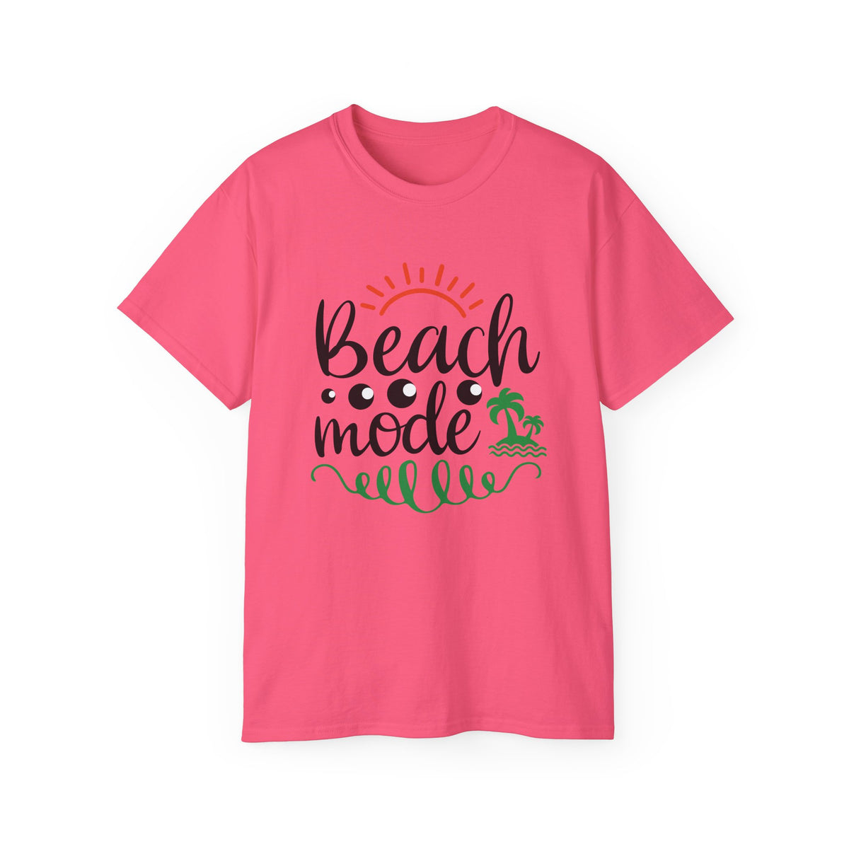 Beach Mode Tee | Palm Tree Sun Wave Graphic