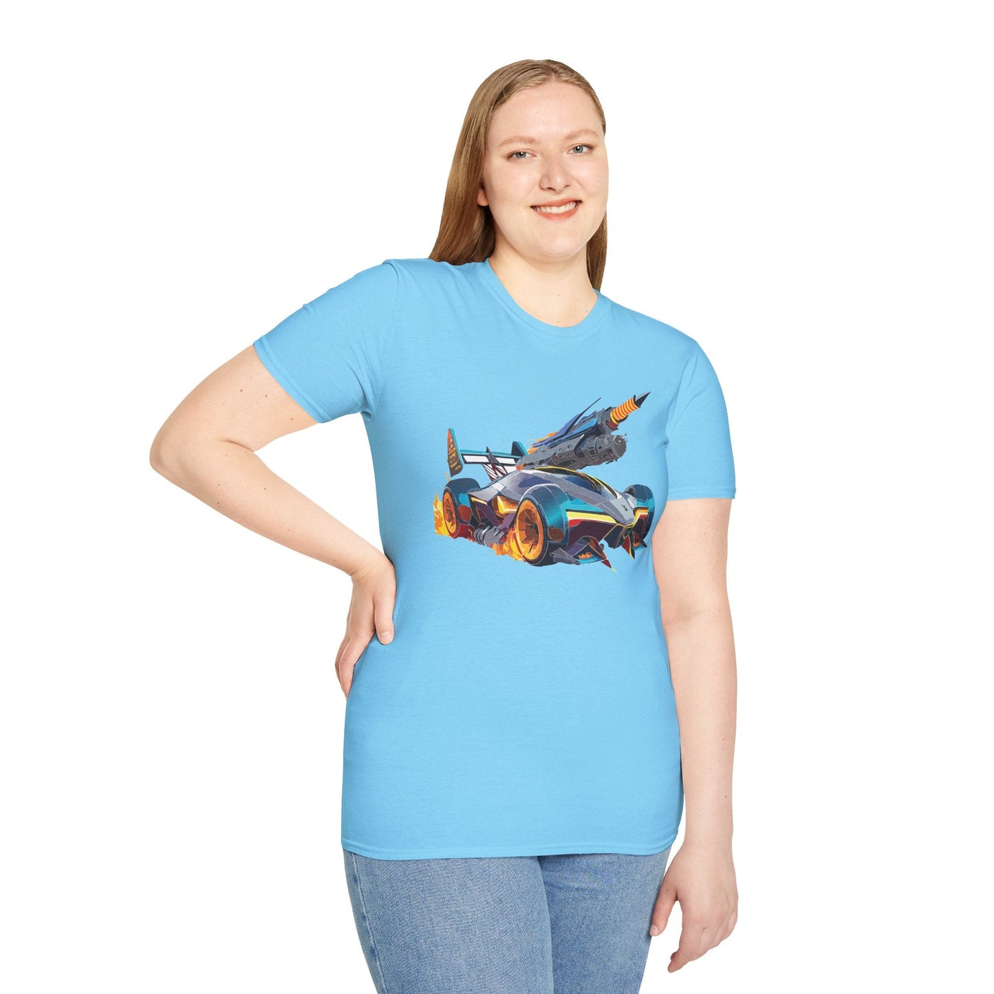 Unisex Car T Shirt Softstyle Cotton Tee With Car Design Hot Wheels Graphic Tee For Men And Women