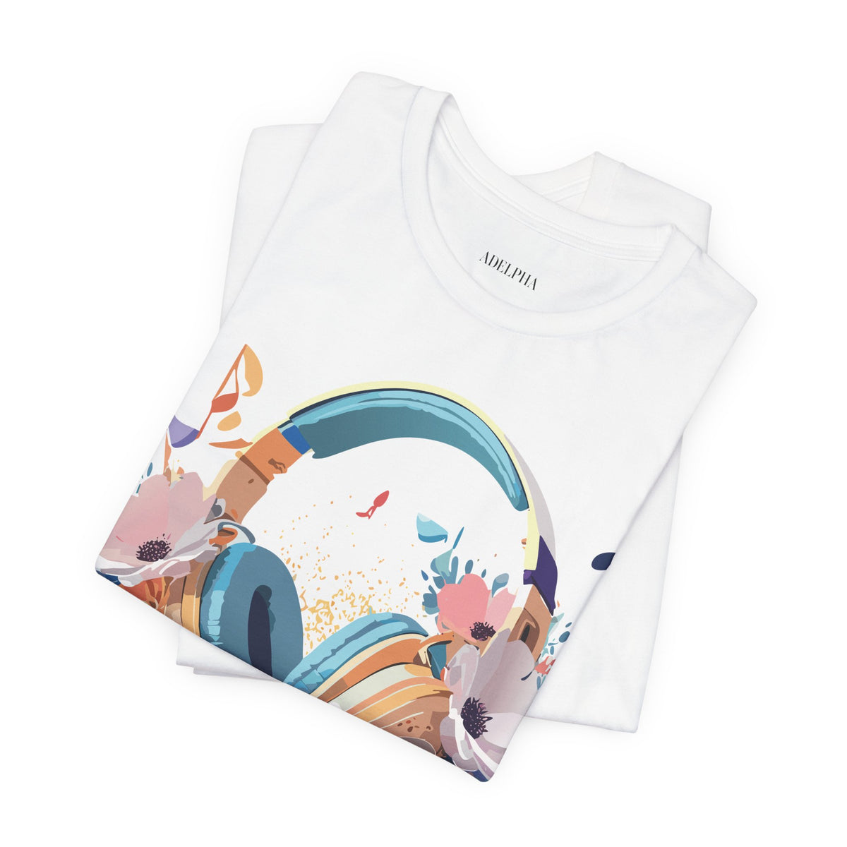 Music Graphic Unisex Cotton Bella+Canvas Tee with Art Design m140