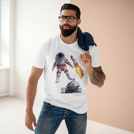Cosmos Astronaut Shirt Unisex Premium Cotton Tee With Original Art Design Retro2Nova Collection