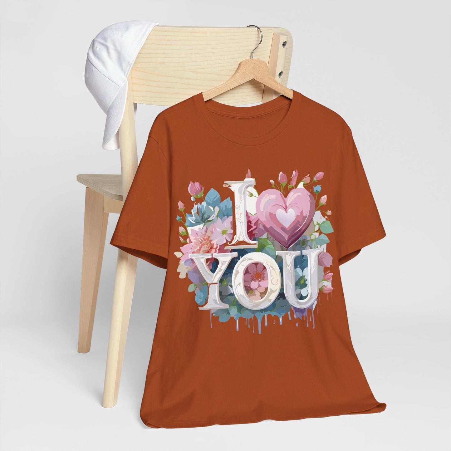 Valentine Day Graphic Unisex 100 Cotton Vintage Artwork with Love and Flower Design Tee 11