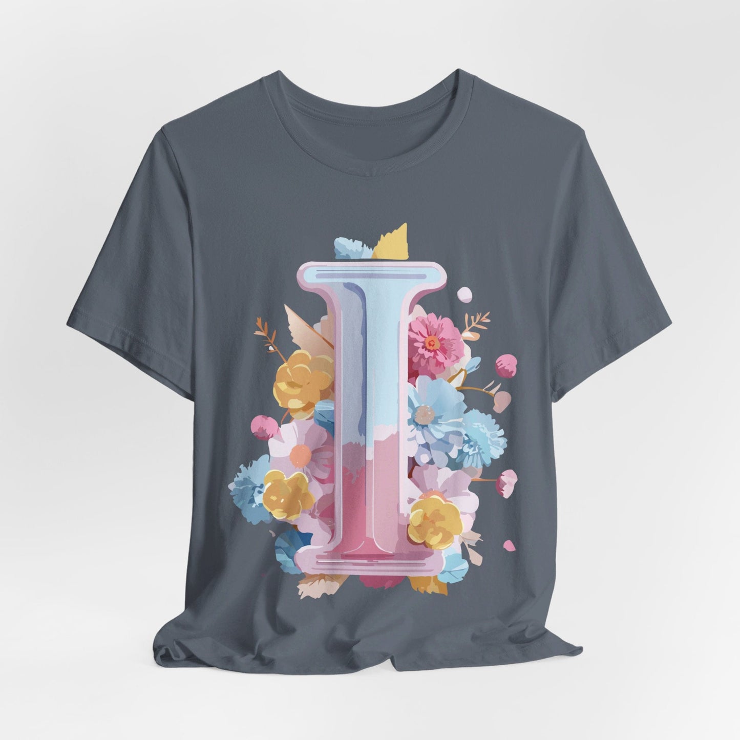 Letter I Shirt Unisex Graphic Tee Vintage Inspired Adelpha Art Design Short Sleeve