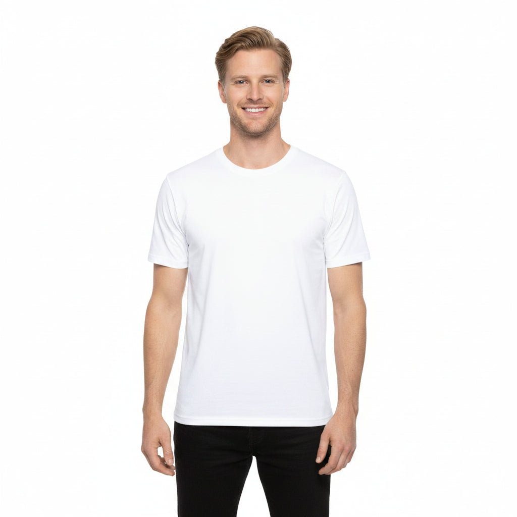 True White Color Unisex Poly T-Shirt with Solid Colors XS-4XL