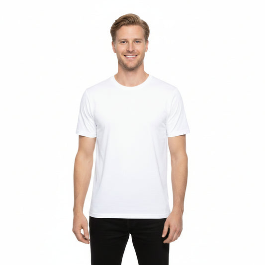 True White Color Unisex Poly T-Shirt with Solid Colors XS-4XL