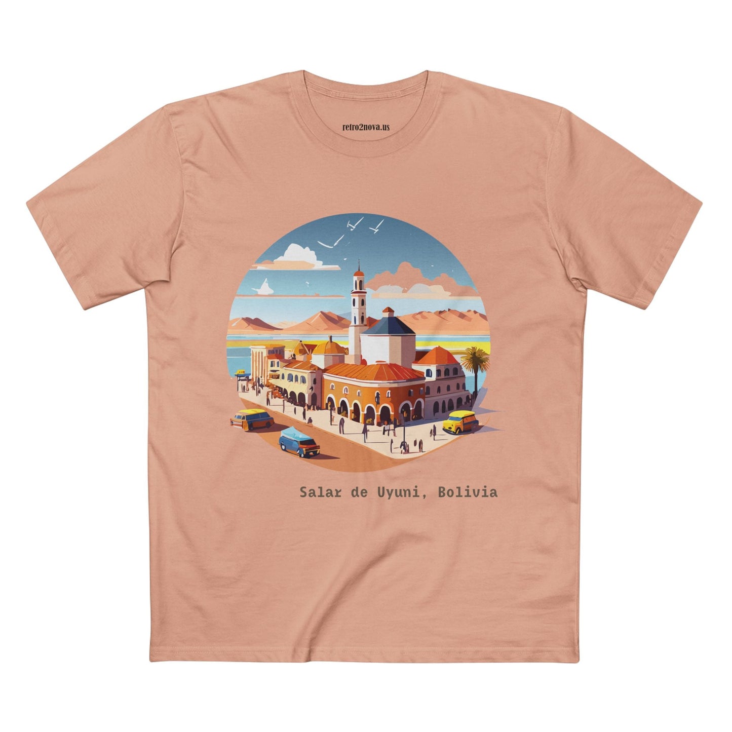 Bolivia Travel Shirt Unisex Premium Cotton Staple Tee With Original Retro2Nova Art Design