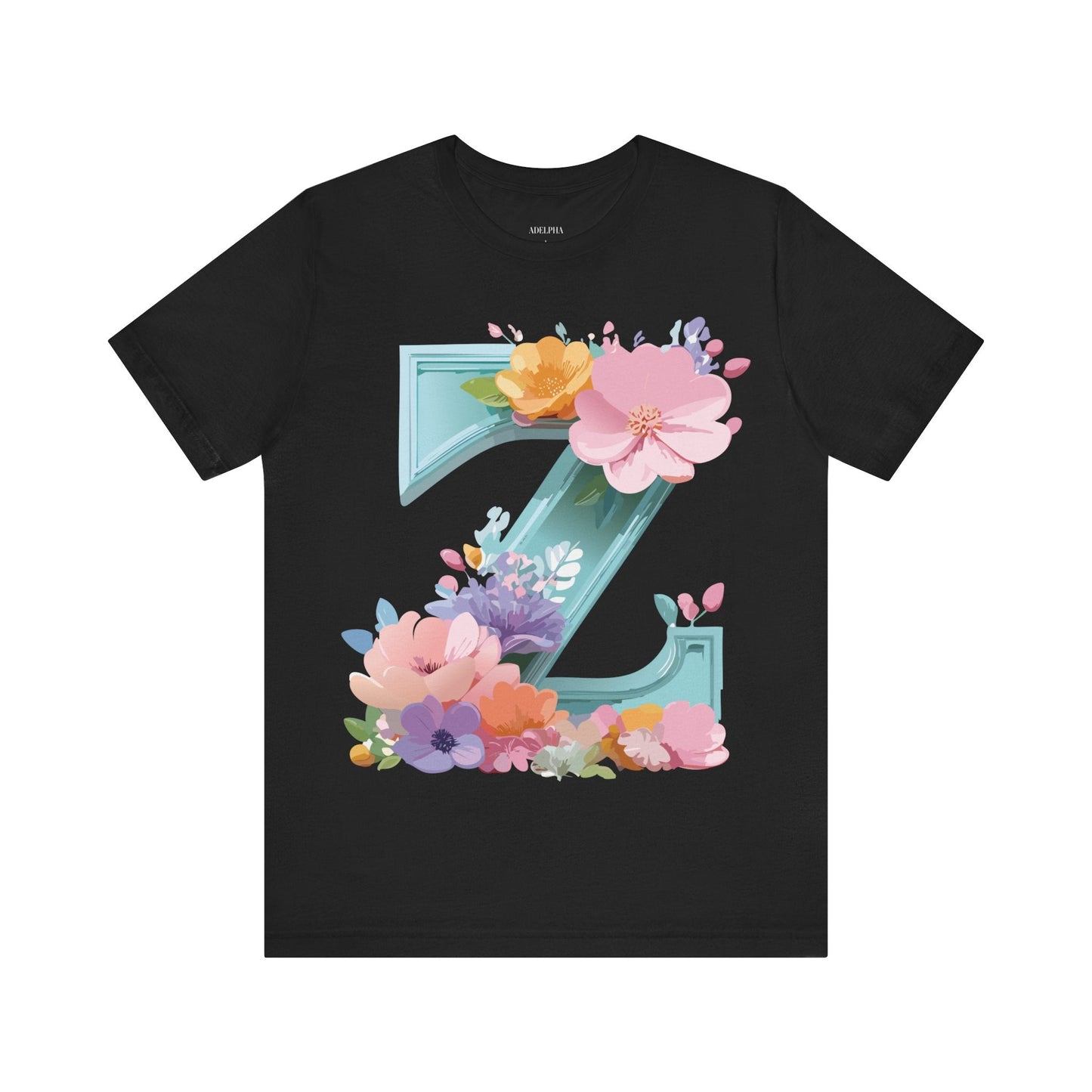 Letter Z Shirt Graphic Tee Unisex Jersey Short Sleeve By Adelpha Vintage Inspired Artwork