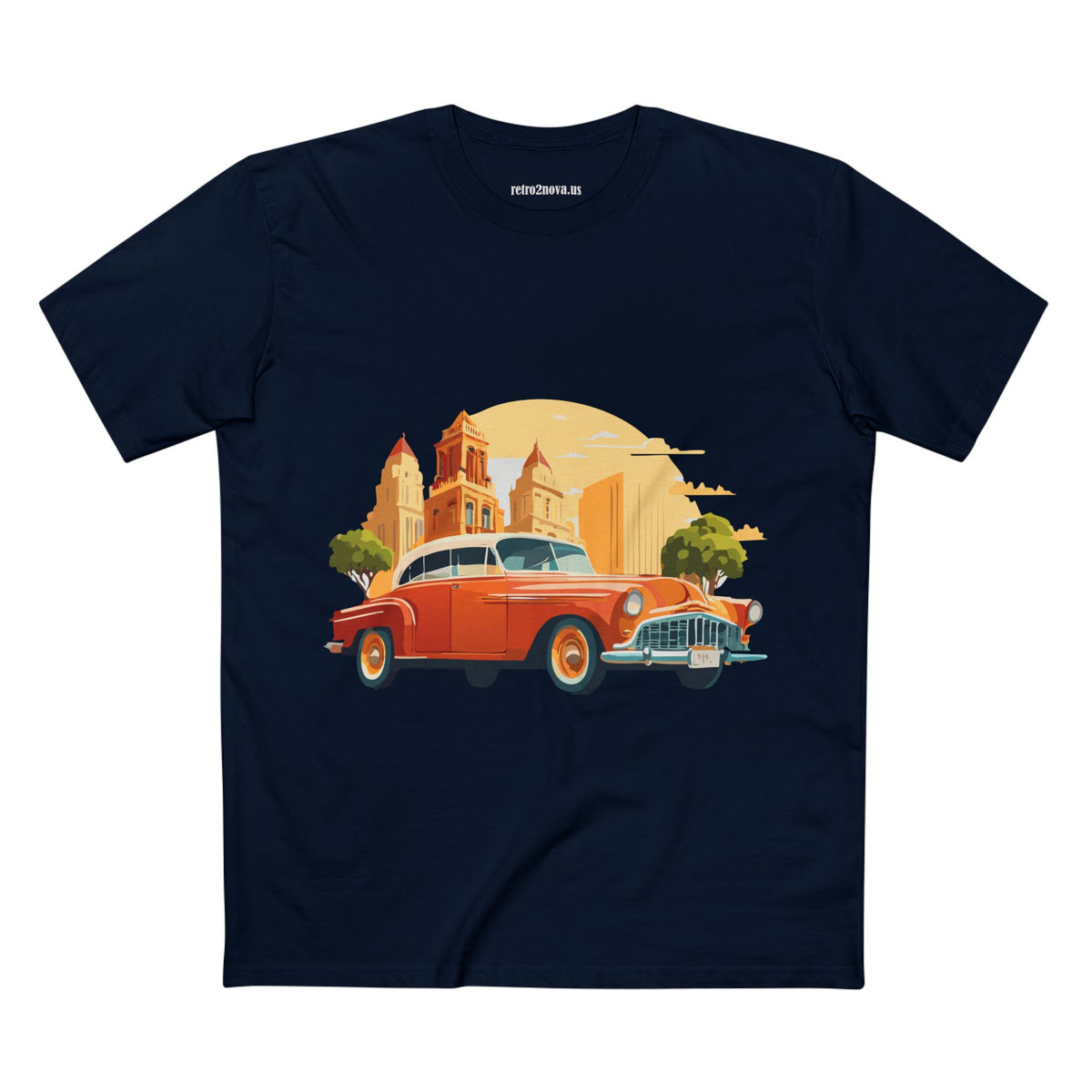 Retro Car Vintage Graphic Tee Staple Unisex 100 Cotton Tee Shirt - RC-21