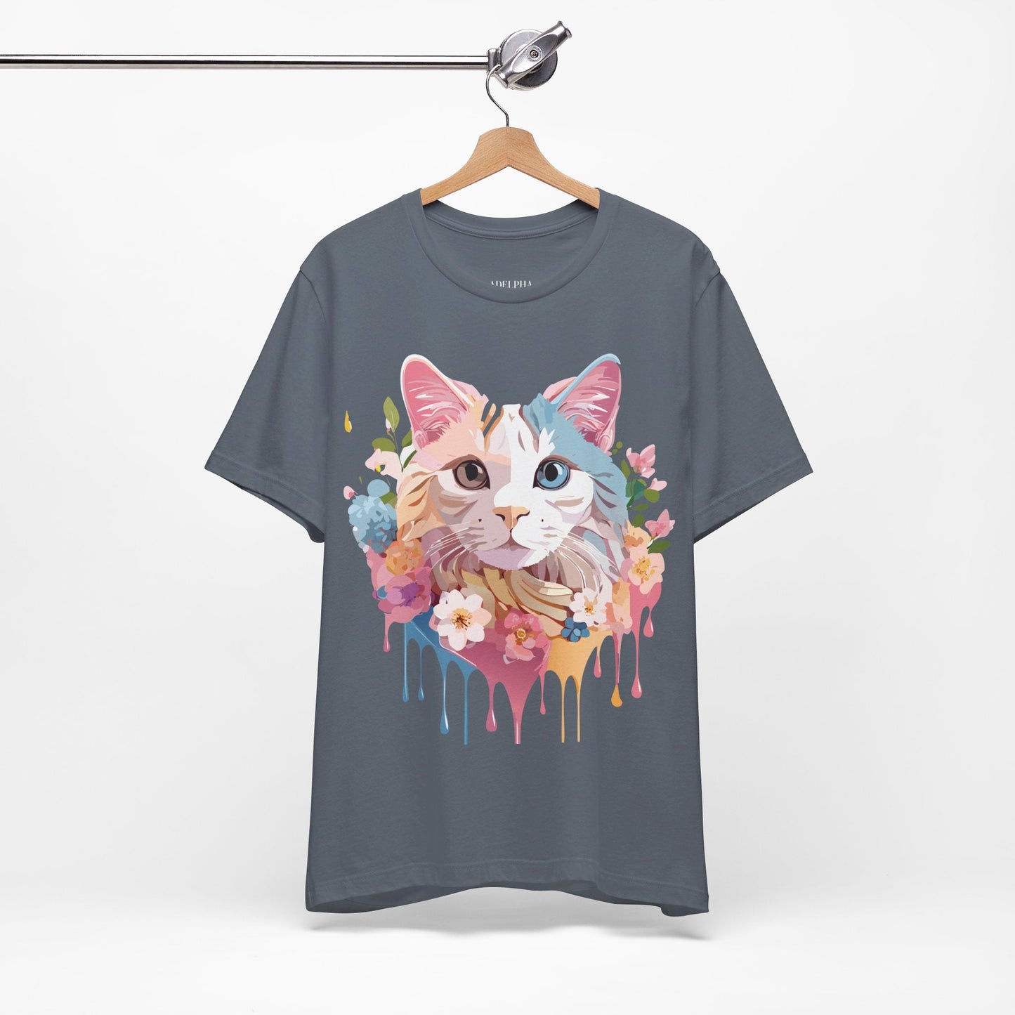 Cat Graphic Tee Unisex Short Sleeve Shirt Featuring Vintage Adelpha Artwork