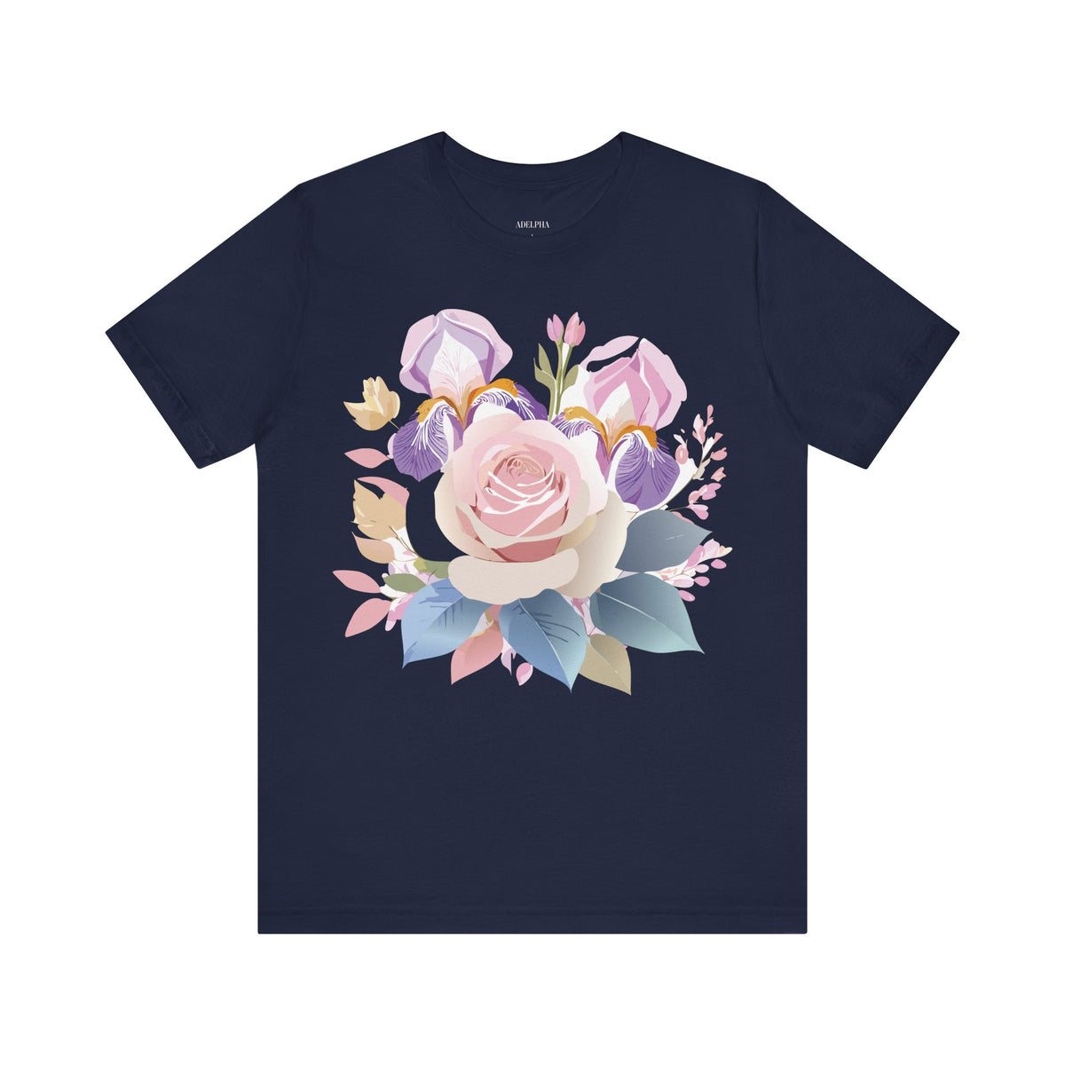 Floral Graphic Unisex Cotton Bella+Canvas Tee with Flowers Art Design n119