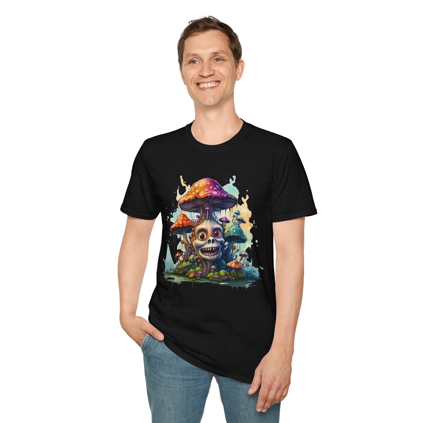 Mashroom Tee Shirt Unisex Graphic Mashroom Tee Fun Fungus Design Softstyle 64000