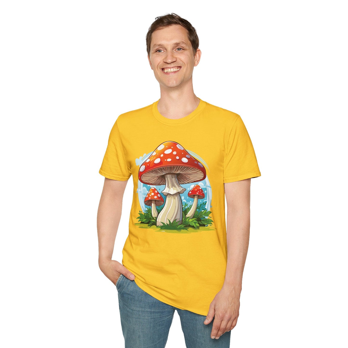 Mashroom Tee Shirt Unisex Funny Mashroom Design 100 Percent Cotton Softstyle Tee