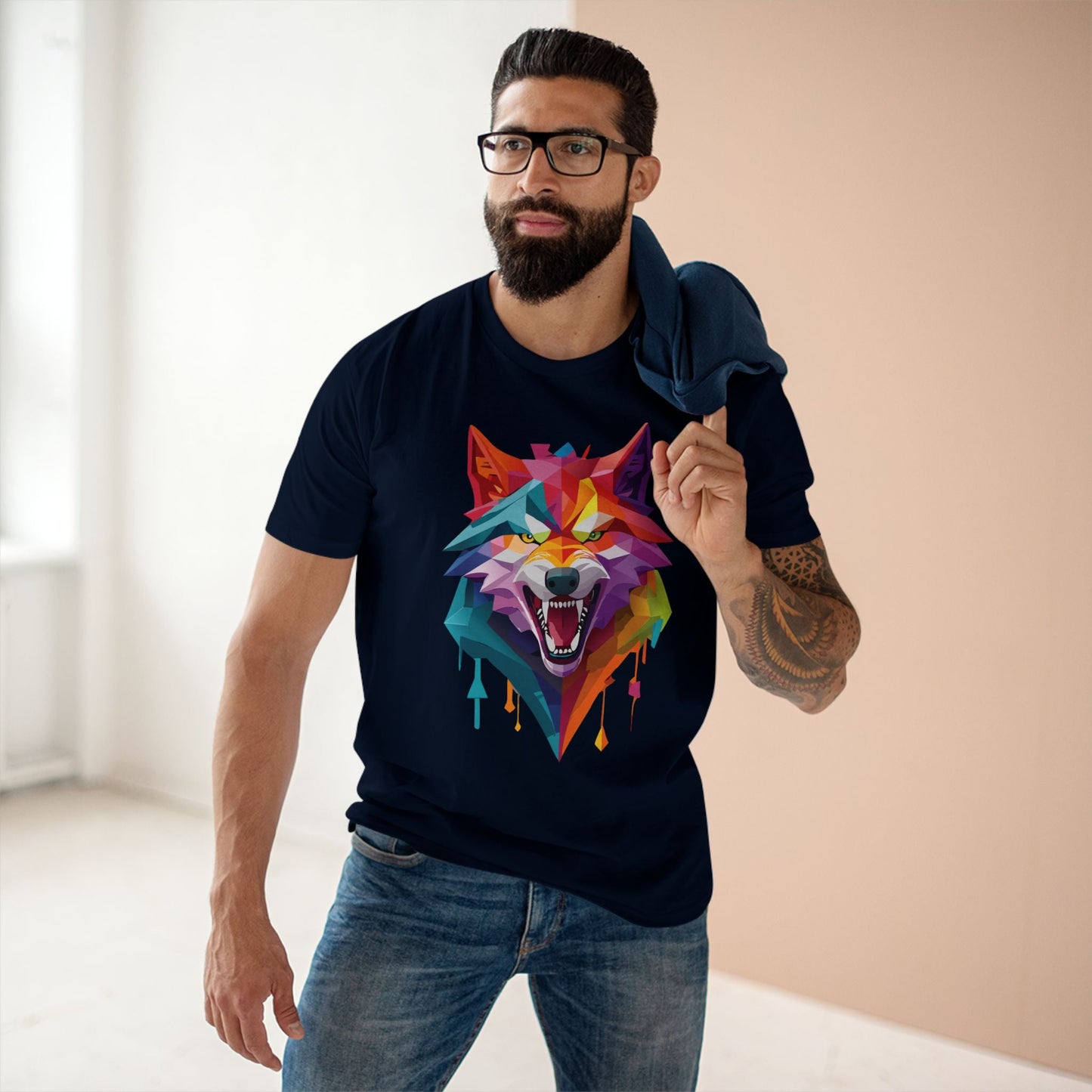 Wolf Graphic Unisex 100 Cotton Staple Tee with Animal Design Artwork 19
