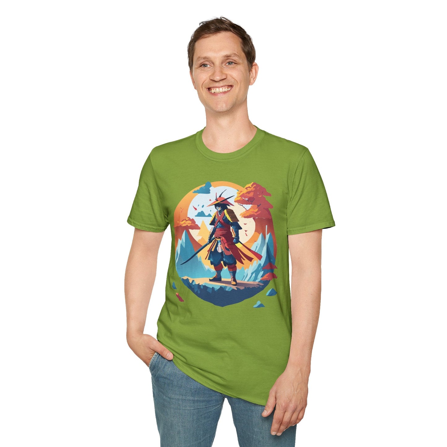 Samurai Shirt Unisex Tee Gildan Softstyle 64000 100 Percent Ring Spun Cotton Lightweight